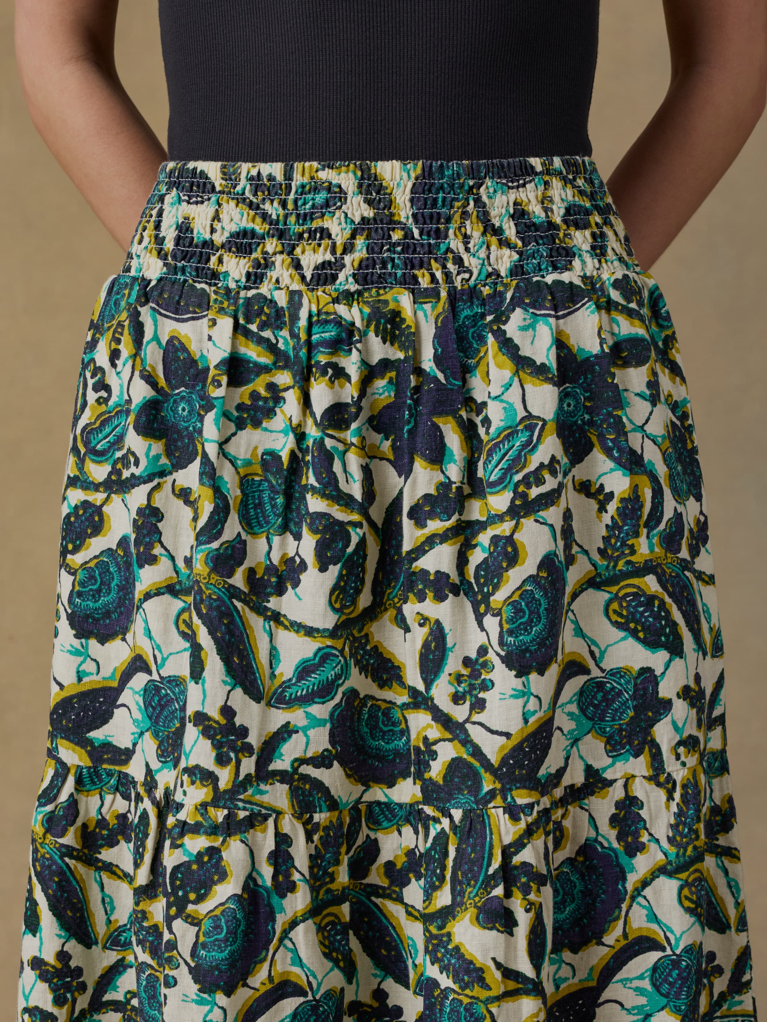 Montecito Linen Maxi Skirt - Tropics | Faherty Brand