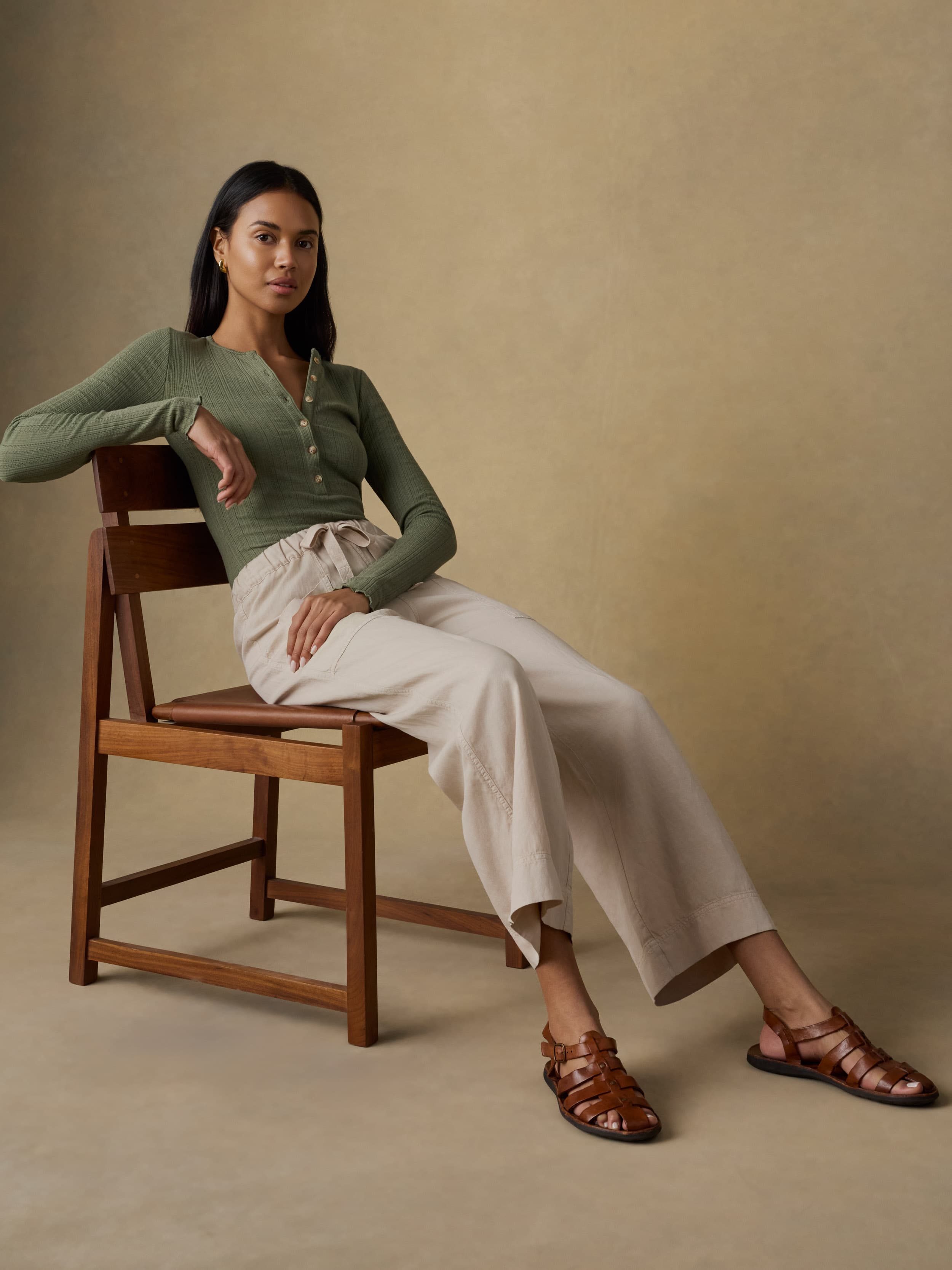 Topanga Drape Ankle Pant - Wheaten | Faherty Brand