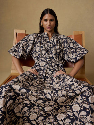 Coastal Poplin Kaia Dress - Avignon Floral Print