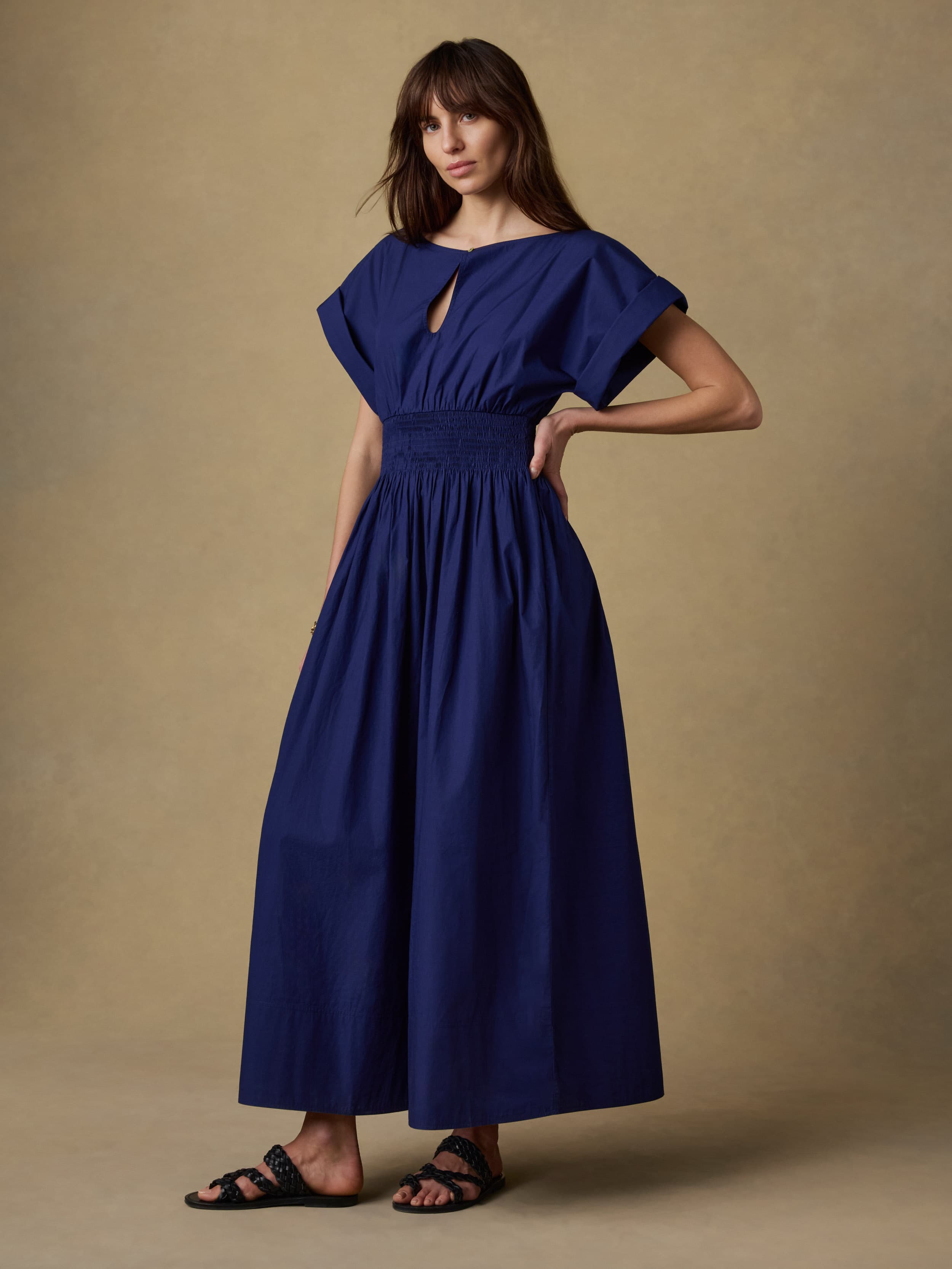 Coastal Poplin Elia Smocked Dress