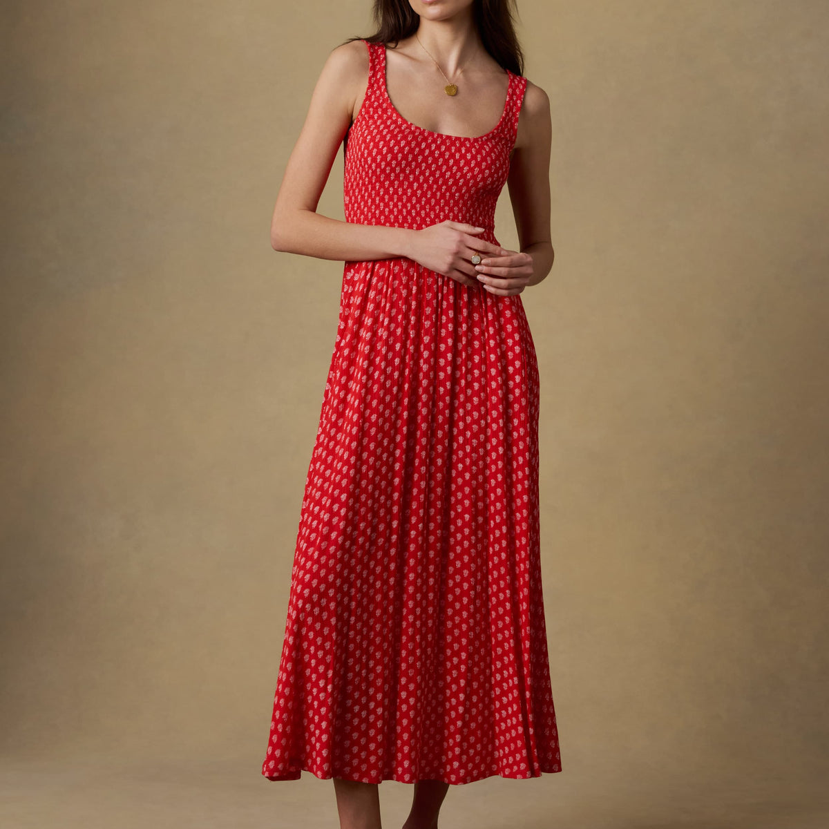 Sophia Smocked Dress - Red Lotus Floral Sophia Smocked Dress - Red Lotus Floral
