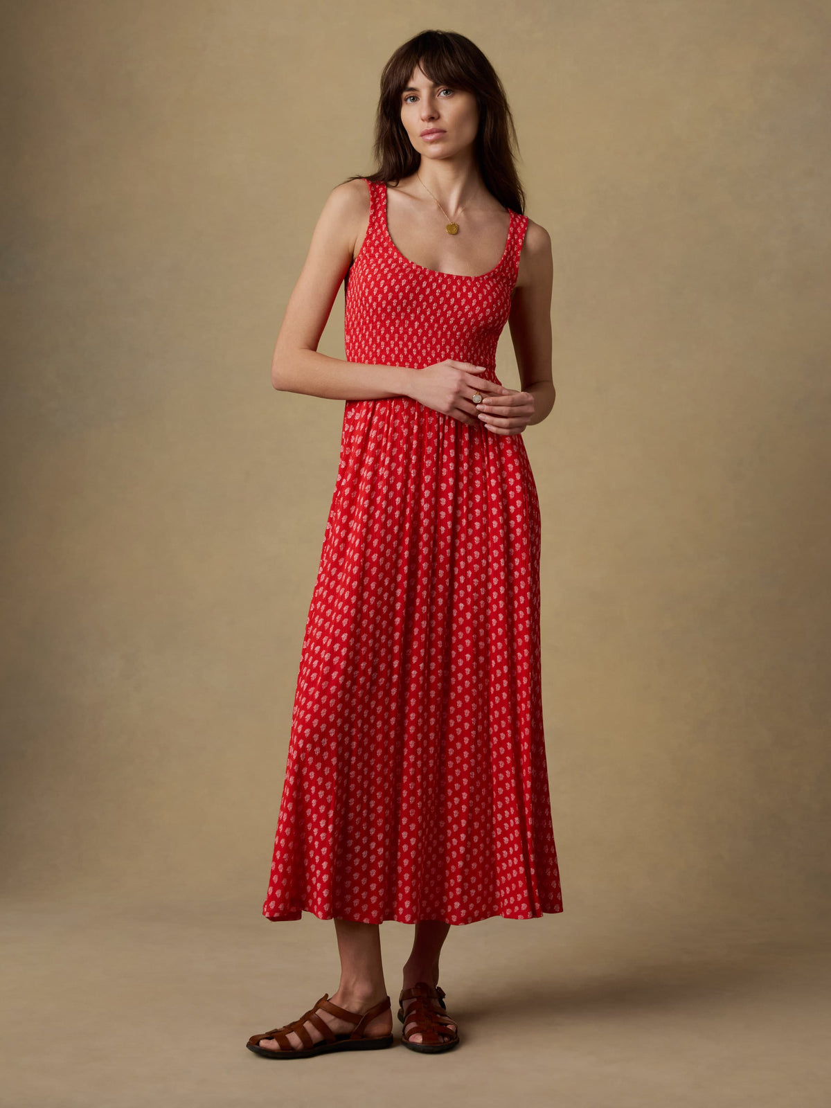 womens smocked dresses Sophia Smocked Dress - Red Lotus Floral