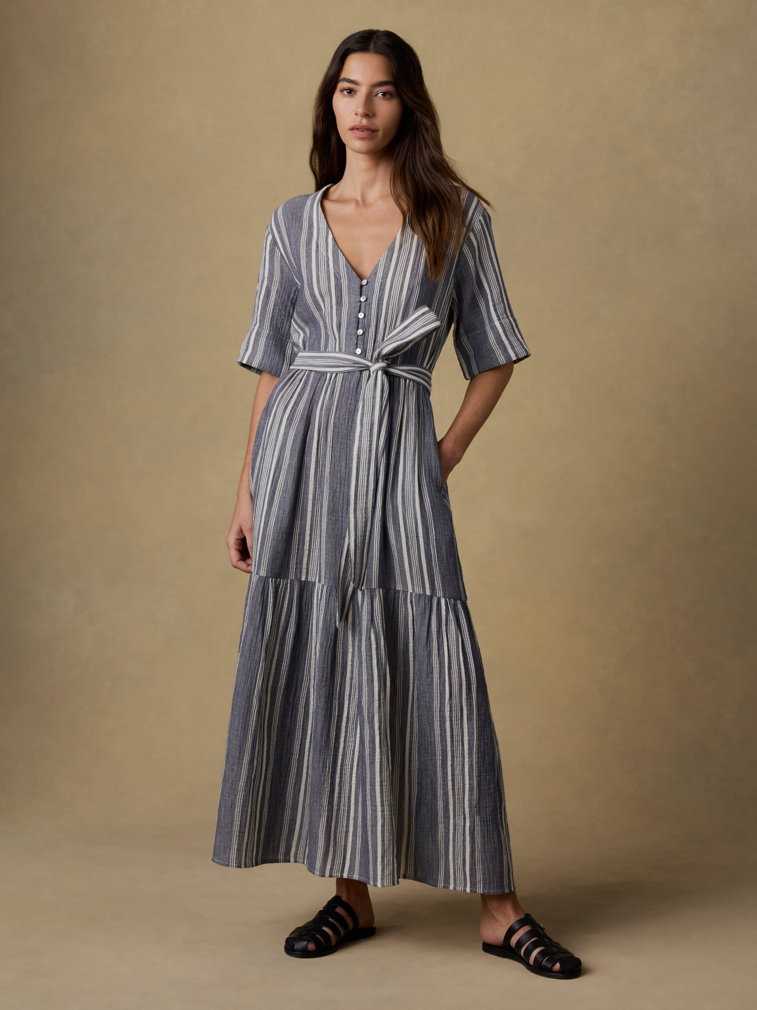 Faherty Women's Dune Cotton Gauze Marina Dress