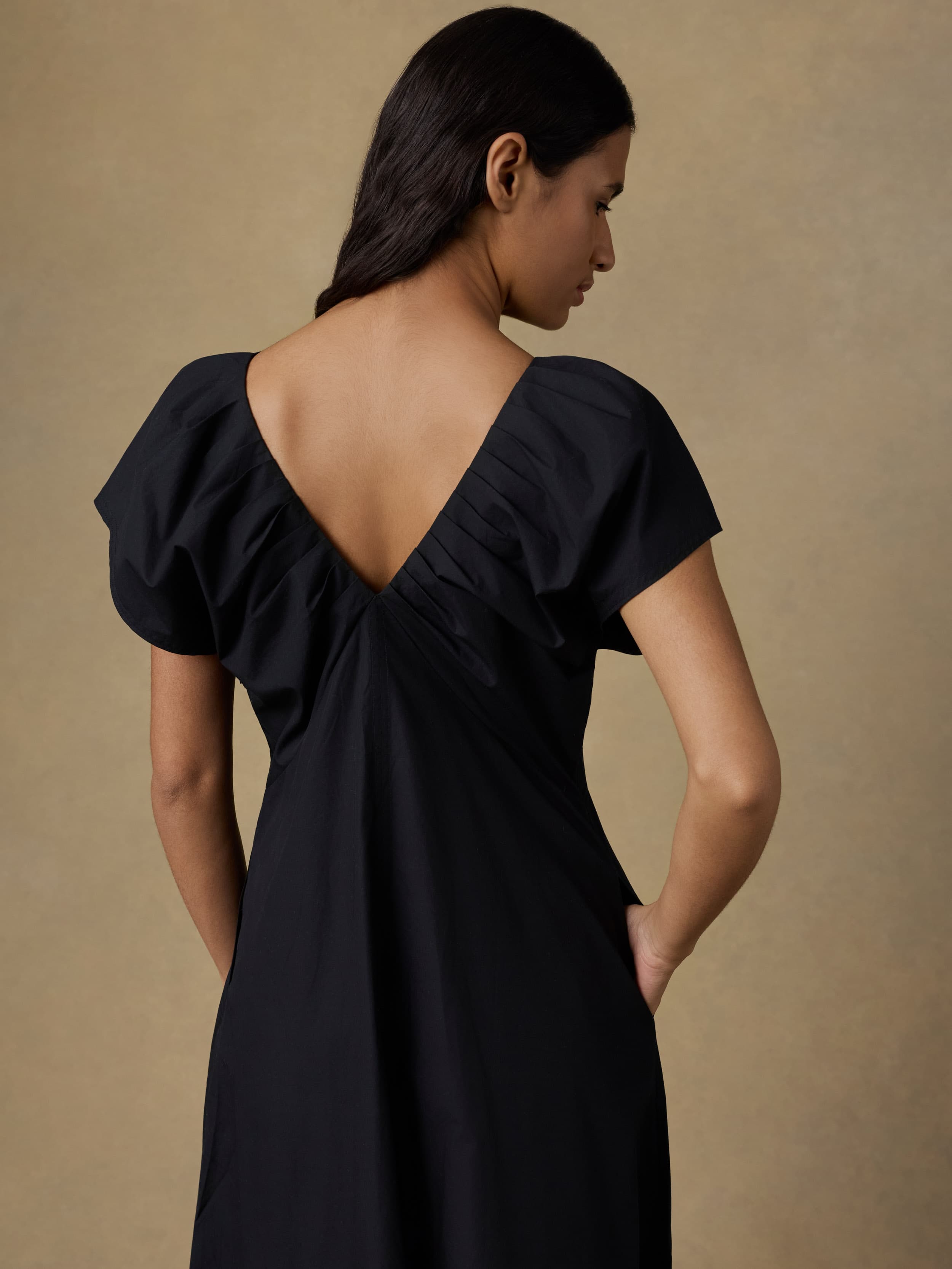 Coastal Poplin Bondhi Dress - Black | Faherty Brand