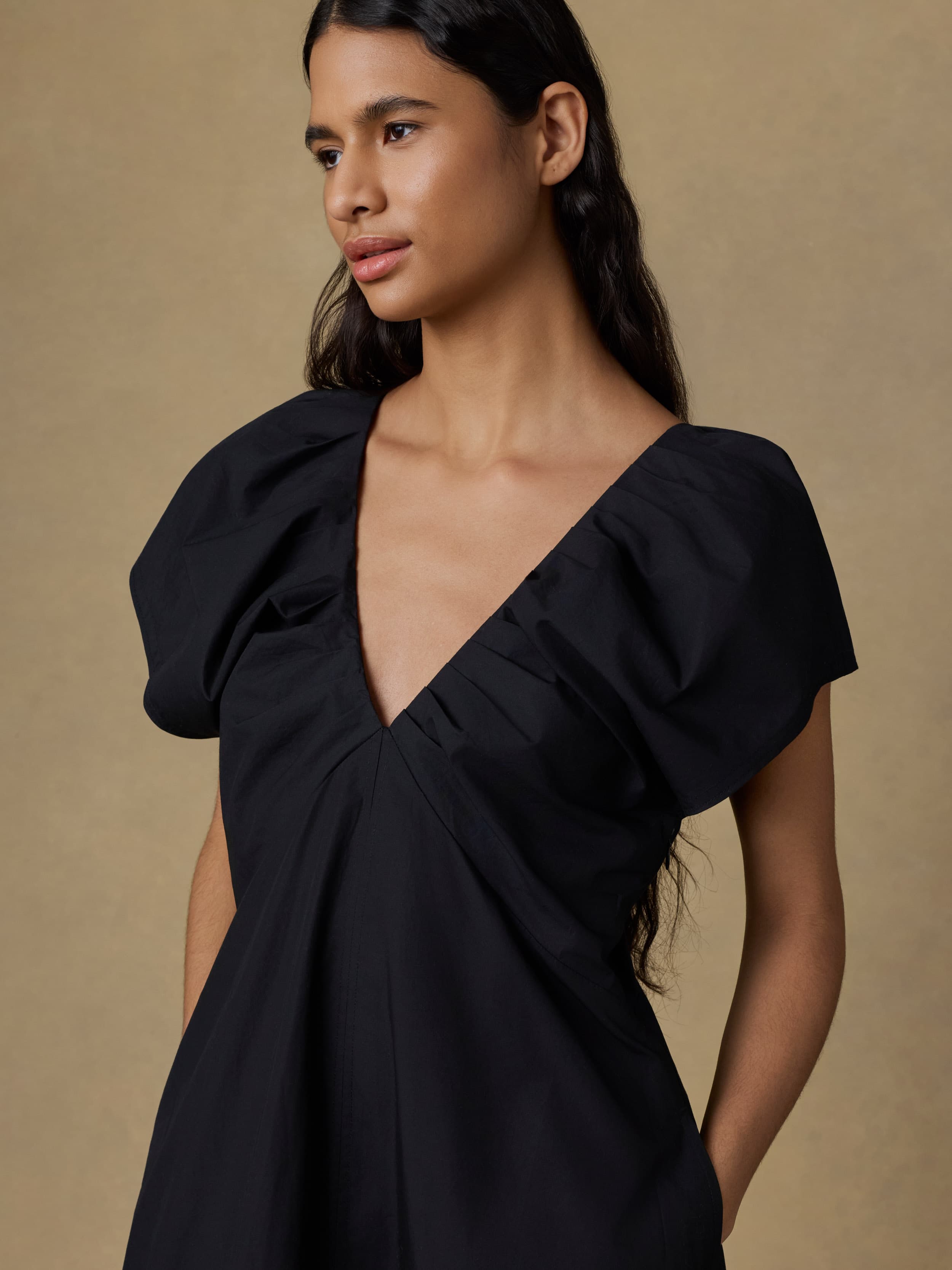 Coastal Poplin Bondhi Dress - Black | Faherty Brand