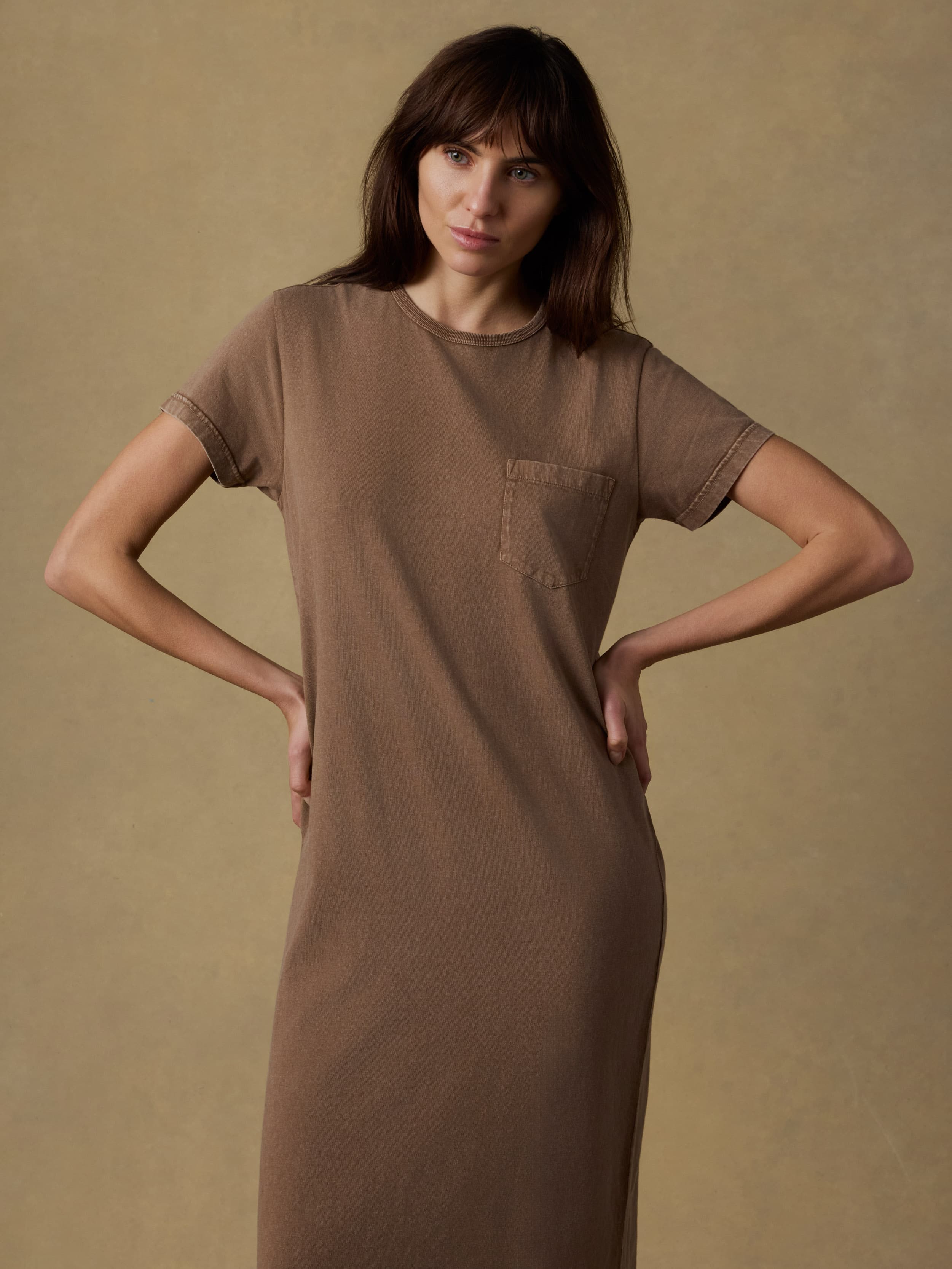 Faherty Women's Recycled Cotton Jersey T-Shirt Dress - Alpine Brown, Size XL Faherty Women's Recycled Cotton Jersey T-Shirt Dress - Alpine Brown, Size XL