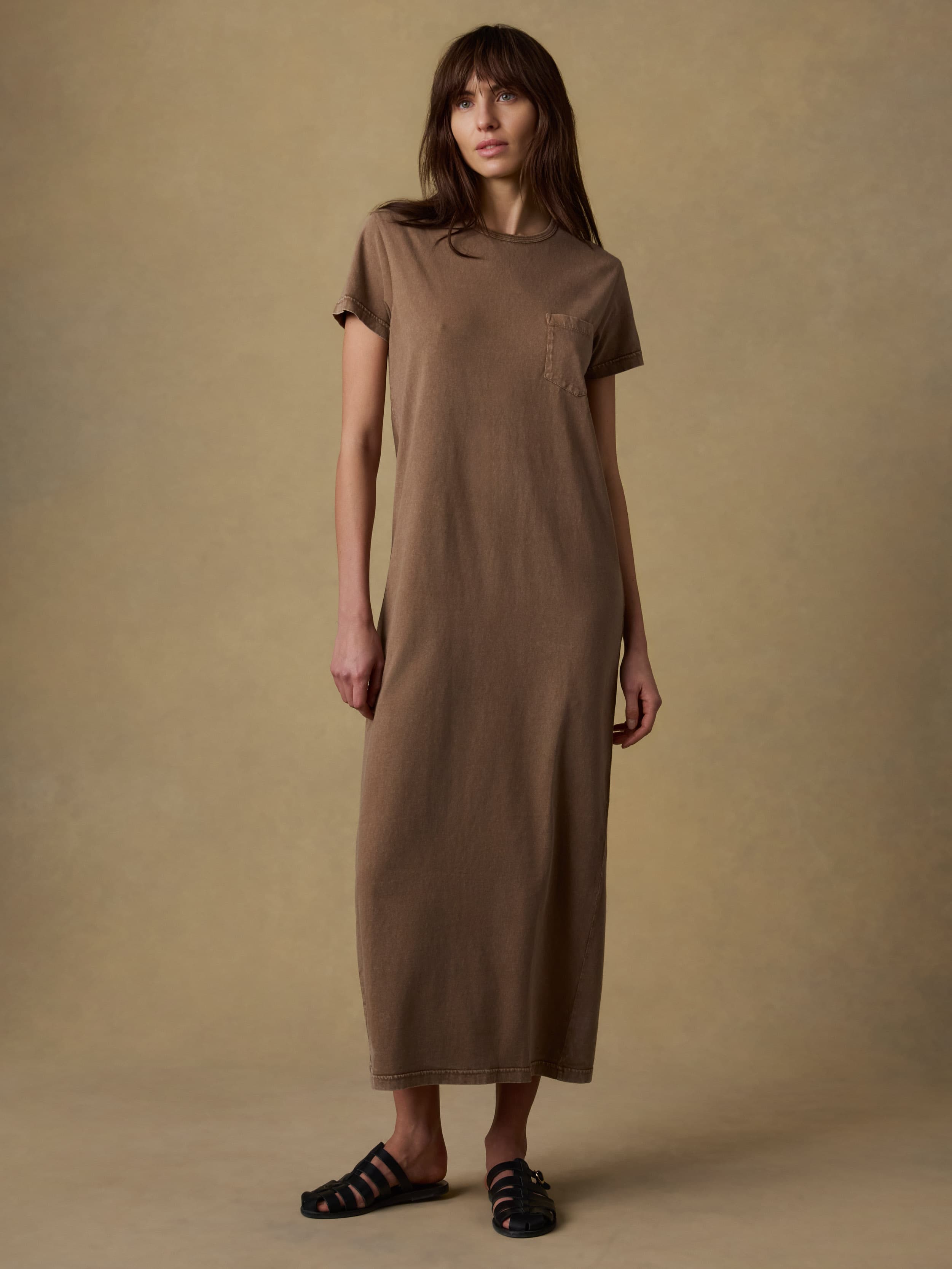 Faherty Women's Recycled Cotton Jersey T-Shirt Dress - Alpine Brown, Size XL Faherty Women's Recycled Cotton Jersey T-Shirt Dress - Alpine Brown, Size XL
