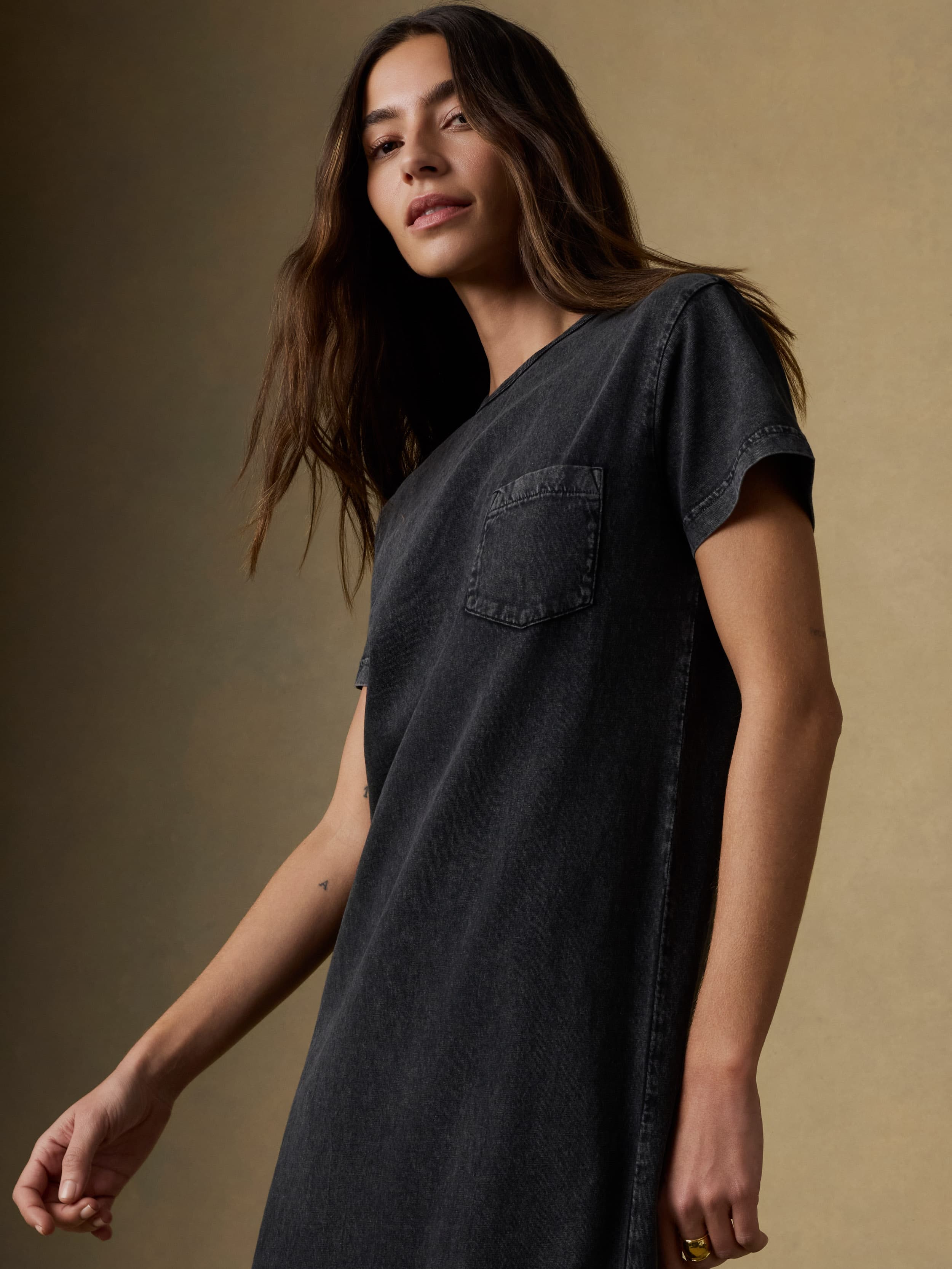 Faherty Women's Recycled Cotton Jersey T-Shirt Dress - Washed Black, Small Faherty Women's Recycled Cotton Jersey T-Shirt Dress - Washed Black, Small