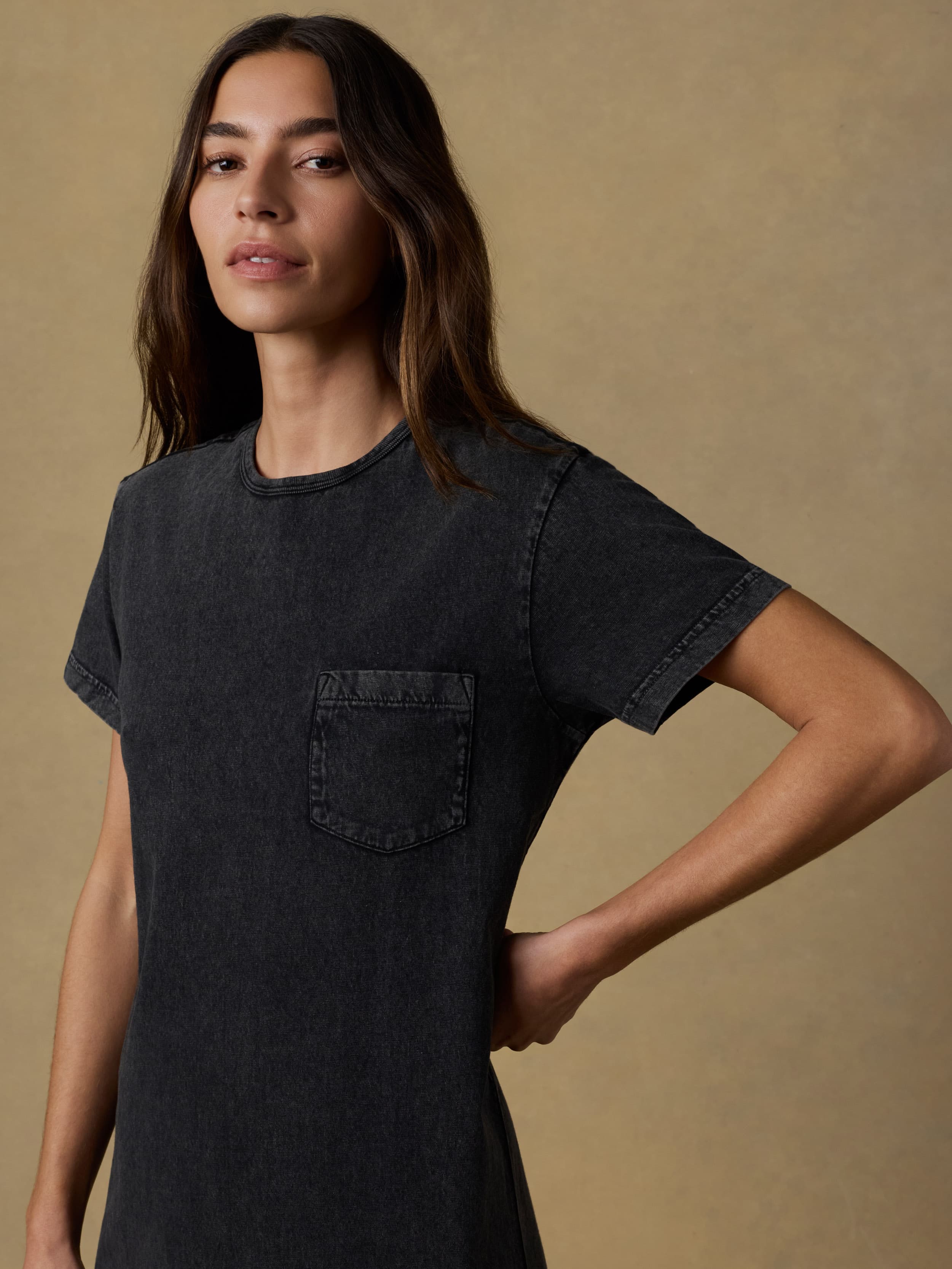 Faherty Women's Recycled Cotton Jersey T-Shirt Dress - Washed Black, Small Faherty Women's Recycled Cotton Jersey T-Shirt Dress - Washed Black, Small