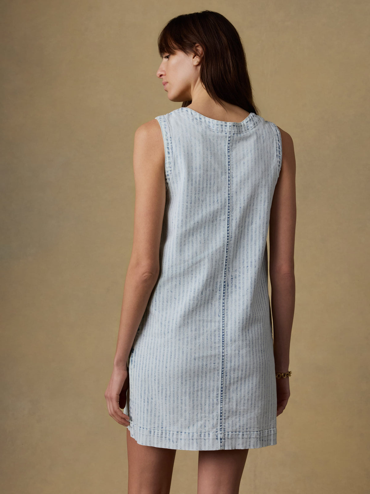 Faherty Women's Topsail Denim Malibu Dress, Large, Breakwater Stripe Faherty Women's Topsail Denim Malibu Dress, Large, Breakwater Stripe