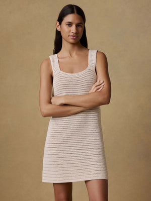 Seacoast Crochet Sleeveless Dress - Cream