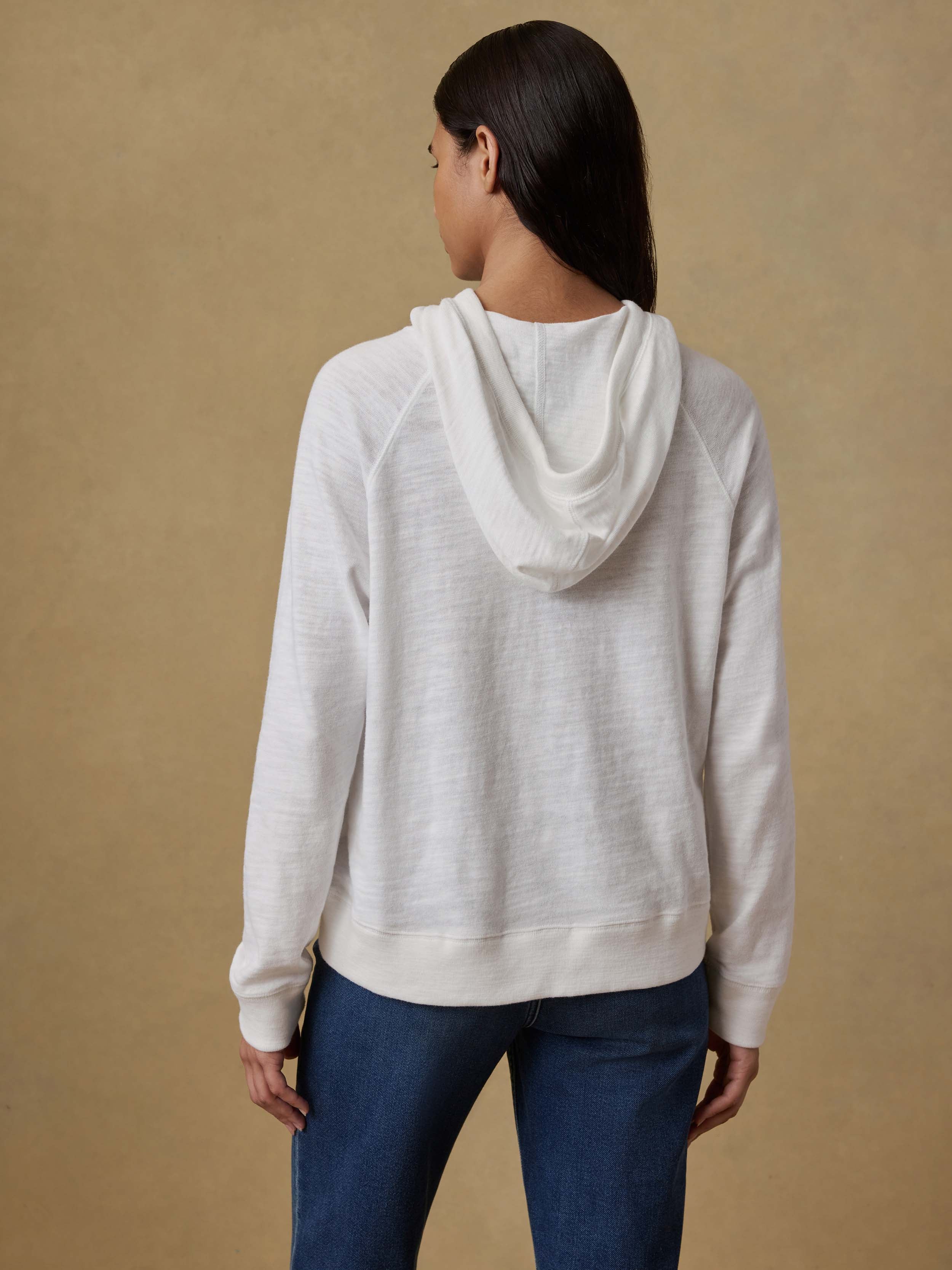  | Sunwashed Organic Hoodie - White | Faherty Brand