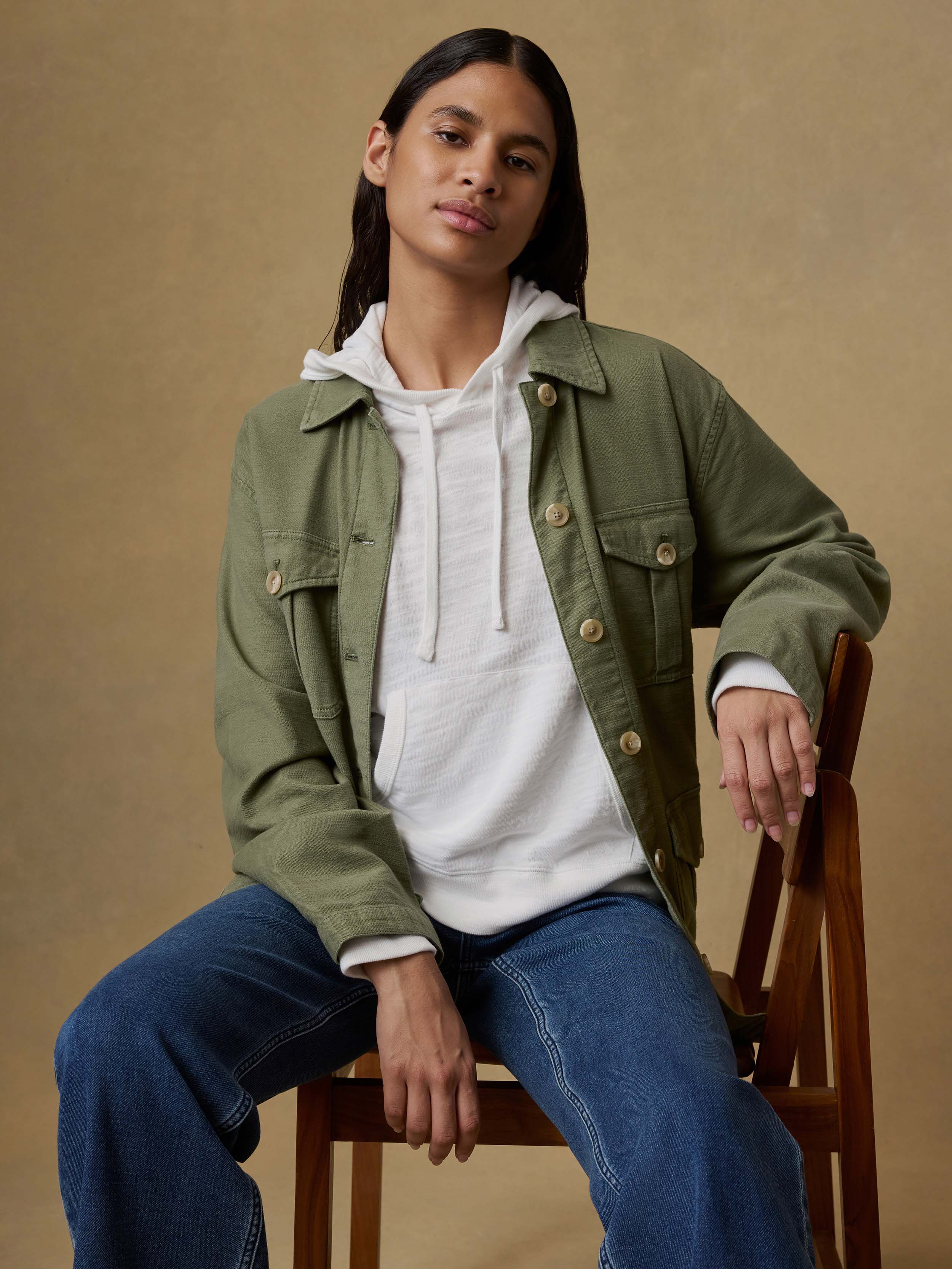  | Sunwashed Organic Hoodie - White | Faherty Brand
