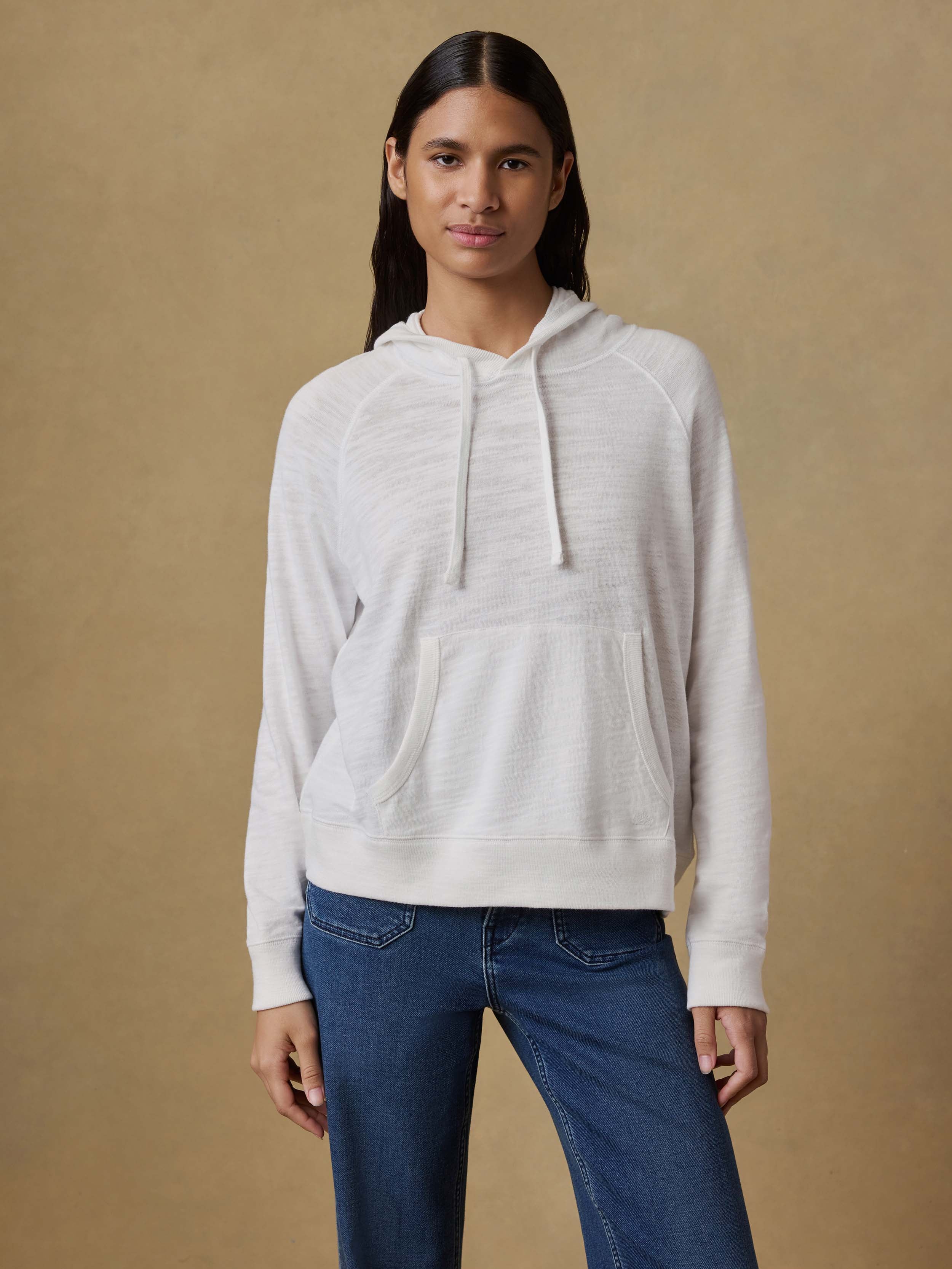 | Sunwashed Organic Hoodie - White | Faherty Brand