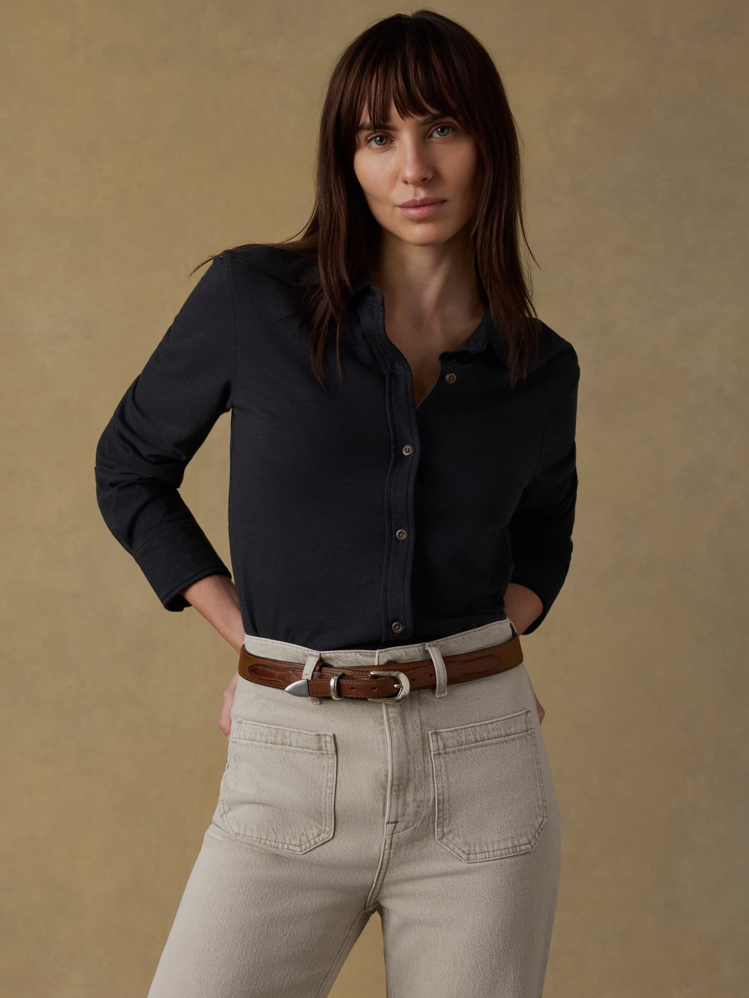 Sunwashed Knit Shirt - Washed Black | Faherty Brand