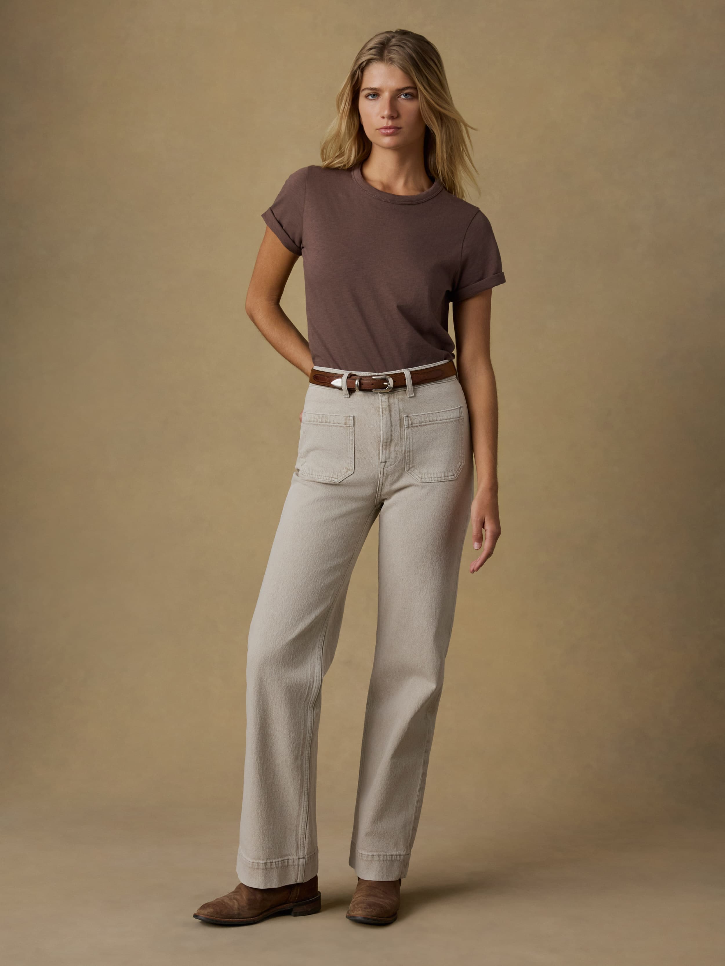 Sunwashed Regenerative Tee - Alpine Brown | Faherty Brand