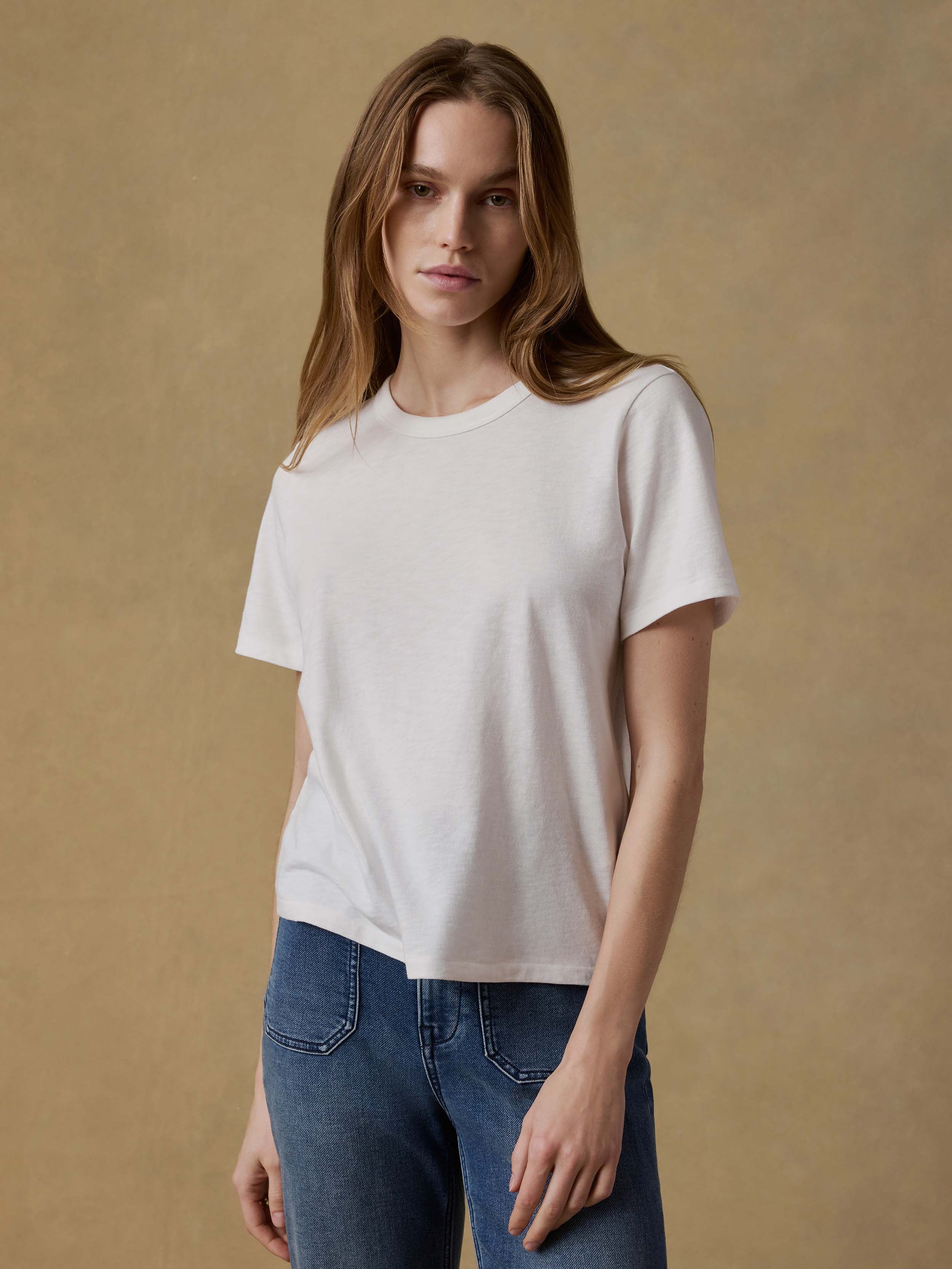 Sunwashed Regenerative Tee - White | Faherty Brand