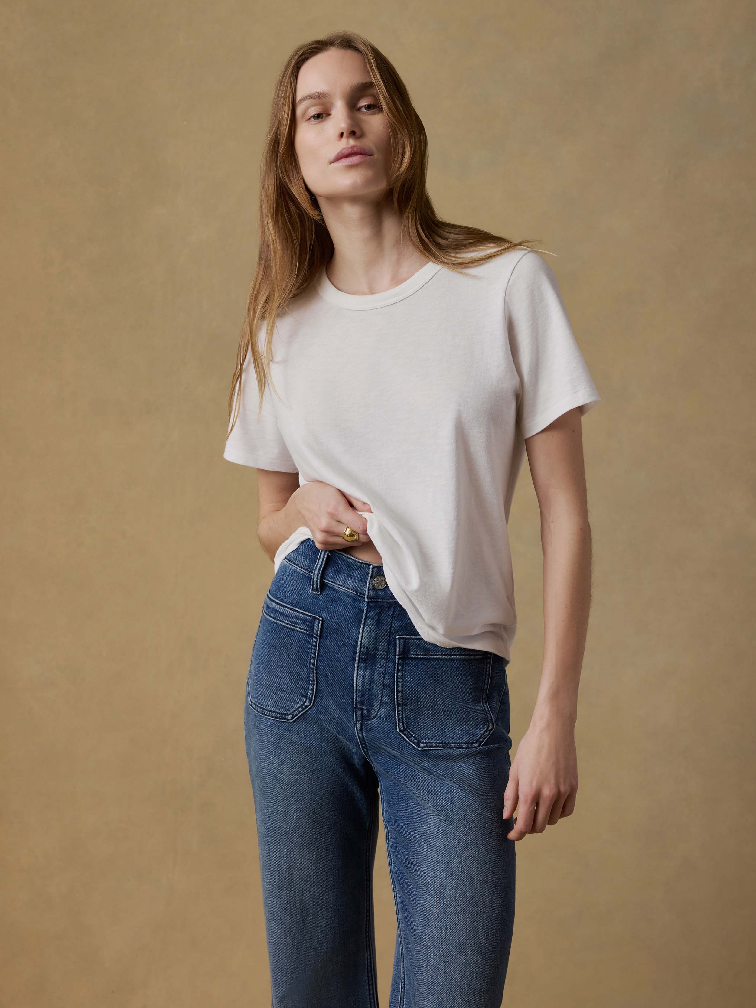 Sunwashed Regenerative Tee - White | Faherty Brand