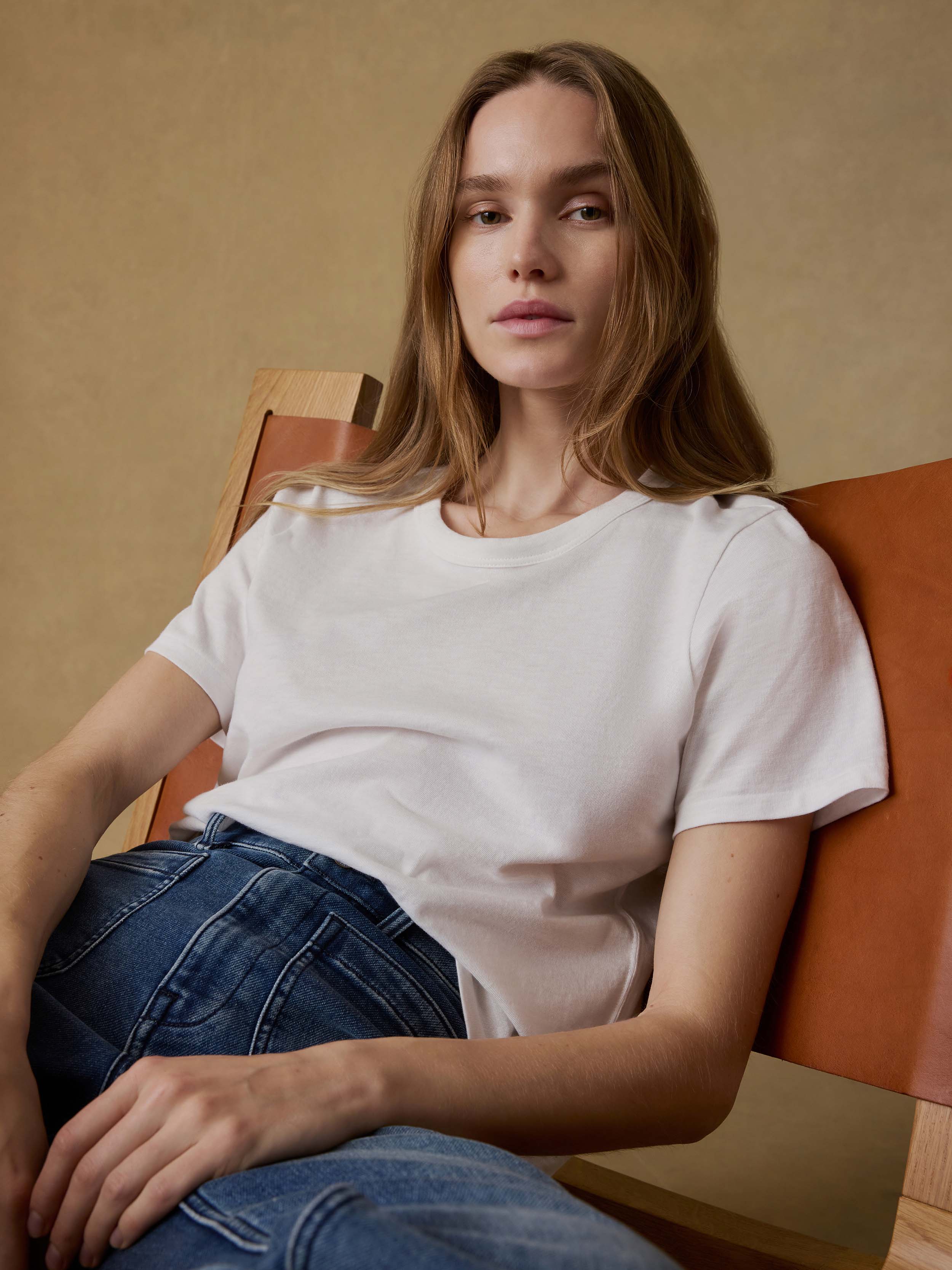 Sunwashed Regenerative Tee - White | Faherty Brand