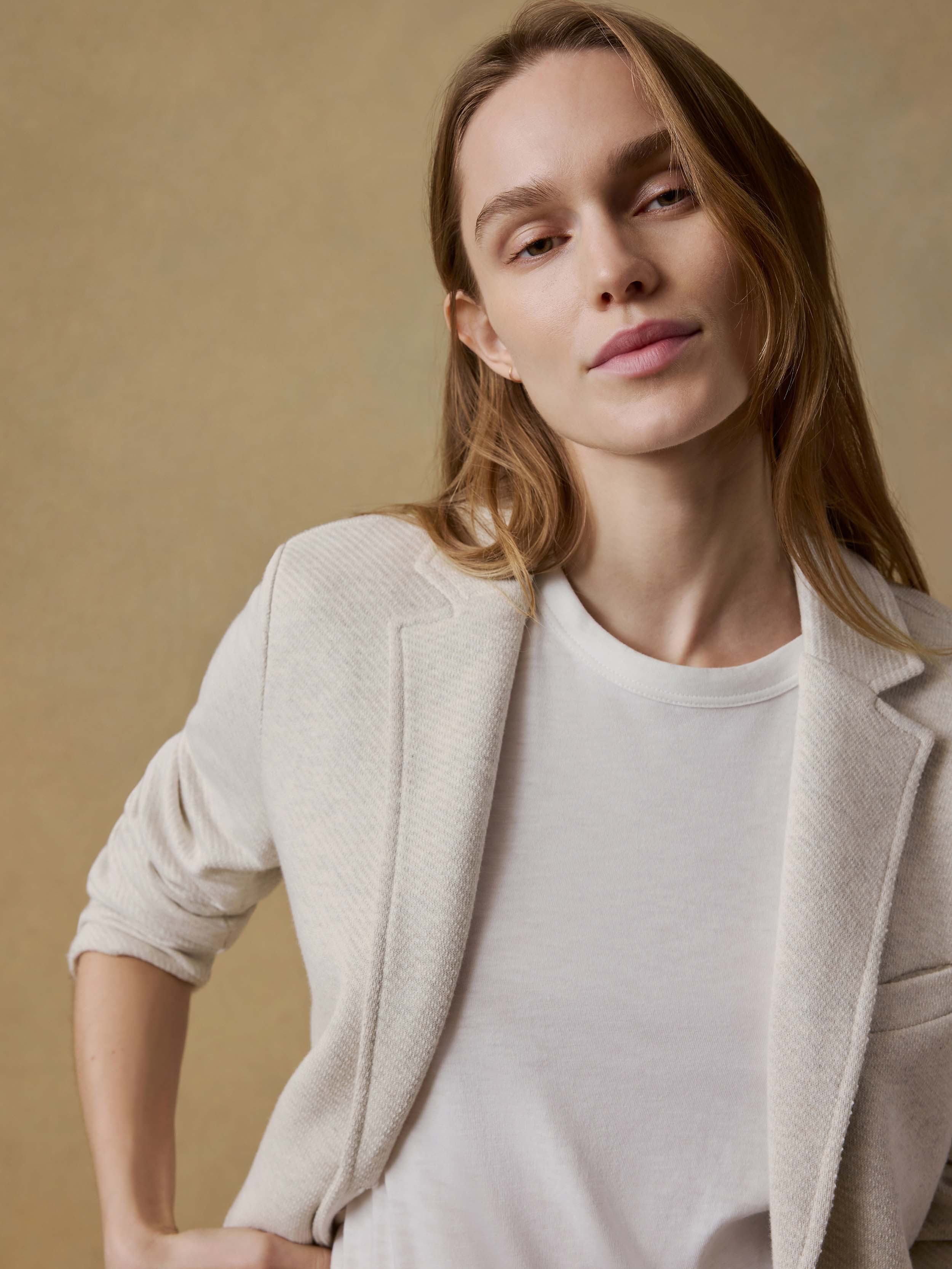 Inlet Knit Blazer - Light Oatmeal Melange | Faherty Brand