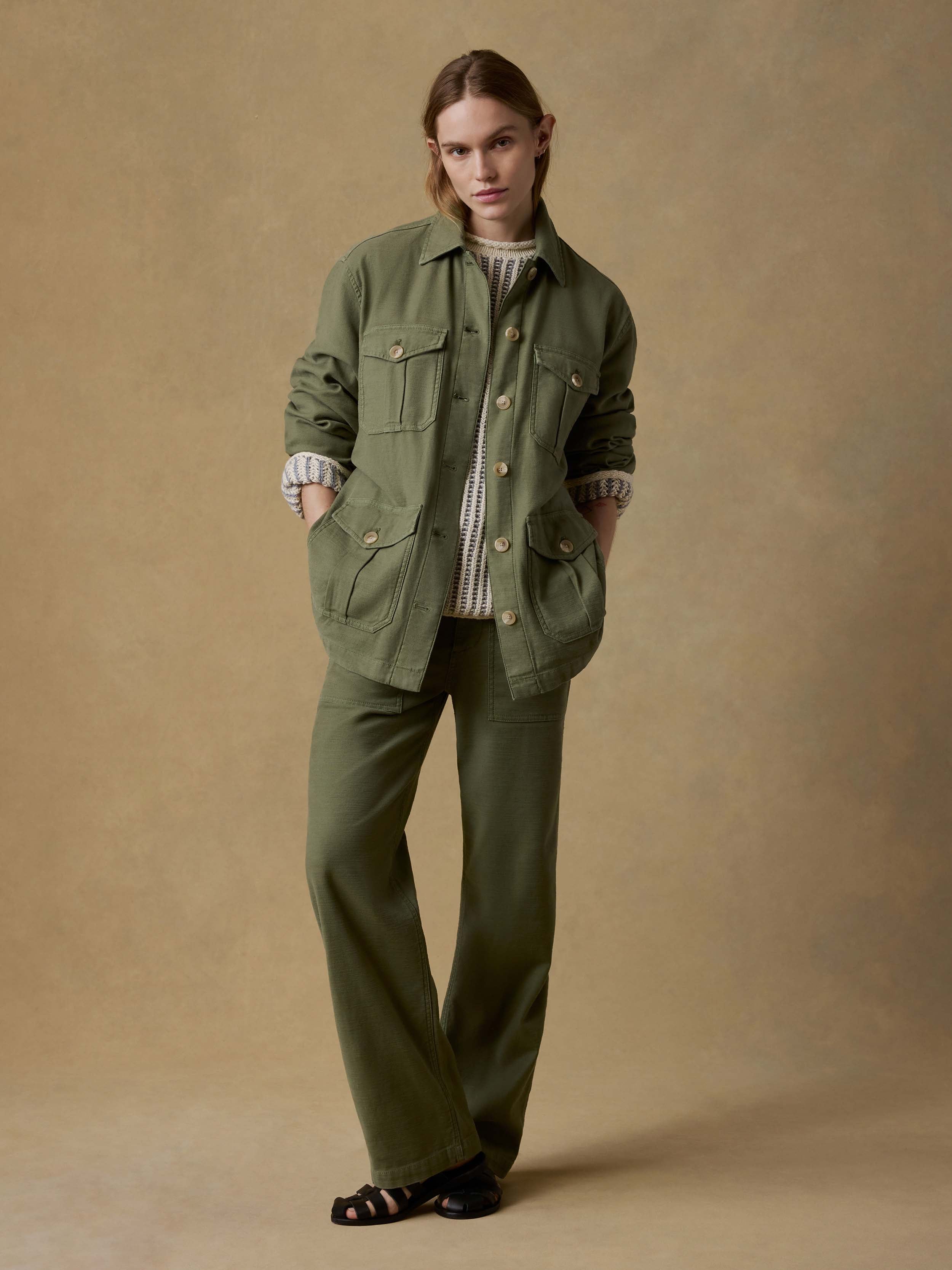 Soft Stretch Safari Jacket - Moss | Faherty Brand