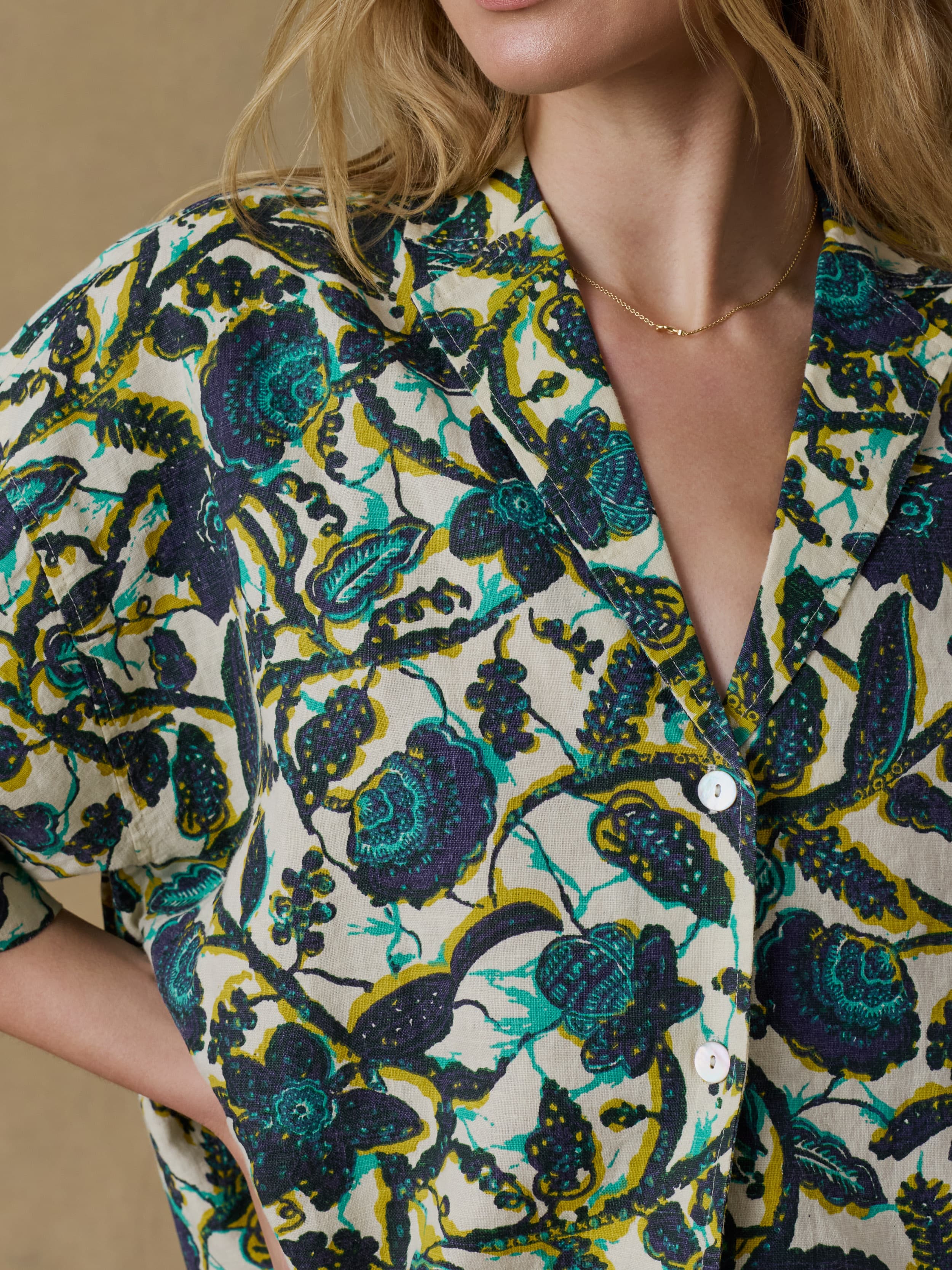 Montecito Linen Relaxed Camp Shirt - Tropics | Faherty Brand