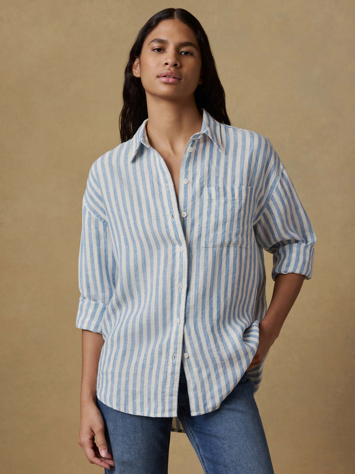 Faherty Women's Laguna Linen Relaxed Shirt