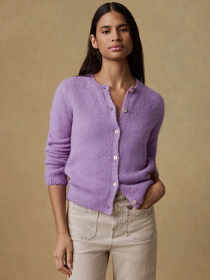 Après Alpaca Long-Sleeve Cardigan - Lilac