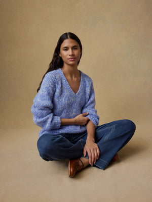 Après Alpaca V-Neck Pullover - Saltwater Blue