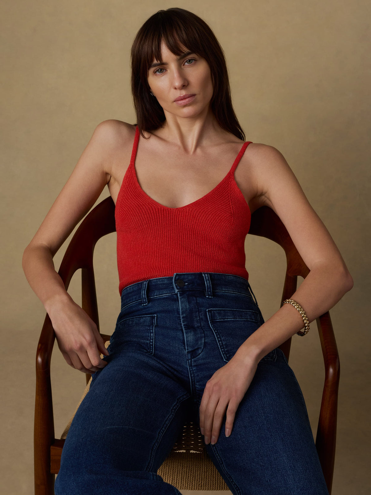  | Miramar Linen Sweater Cami - Poppy Red | Faherty Brand, image 2 of 6