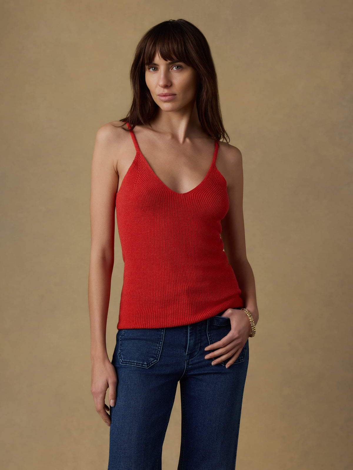  | Miramar Linen Sweater Cami - Poppy Red | Faherty Brand, image 1 of 6