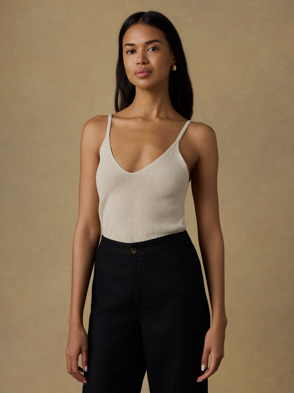  | Miramar Linen Sweater Cami - Summer Sand | Faherty Brand, image 1 of 6