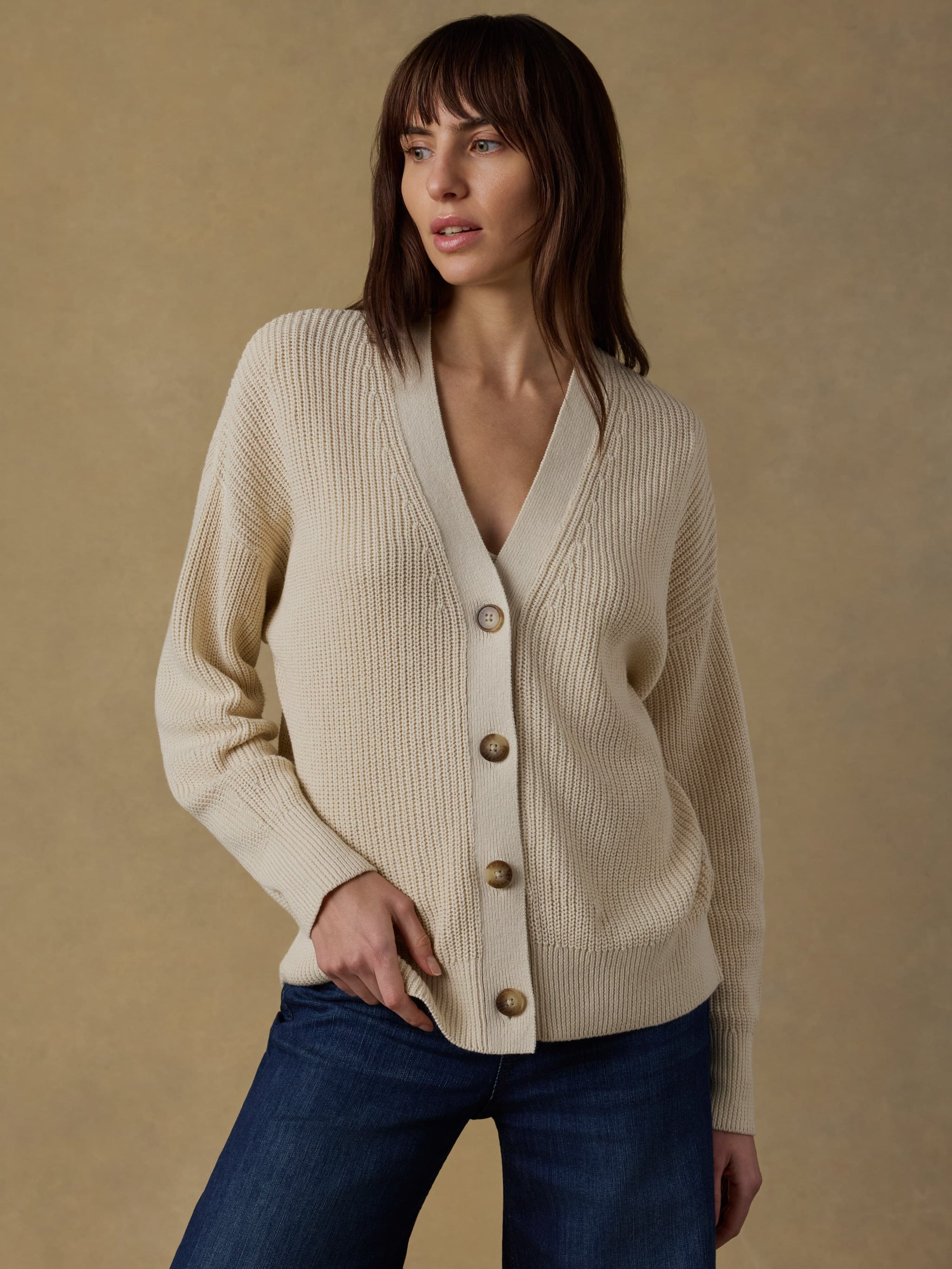 Miramar Linen Relaxed Cardigan (Summer Sand)