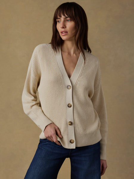 Miramar Linen Relaxed Cardigan - Summer Sand | Faherty Brand