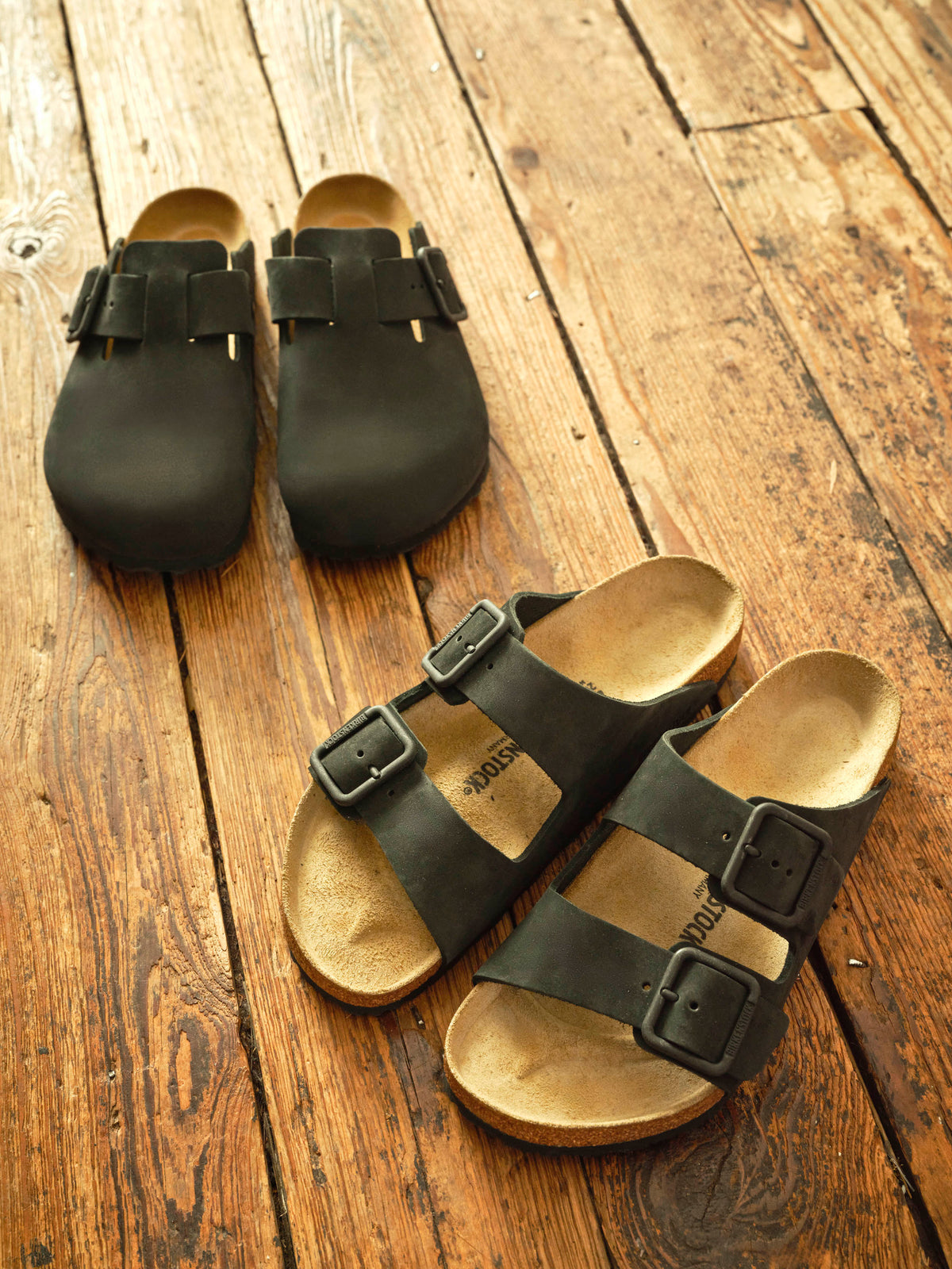Birkenstock Arizona Wire Buckle Nubuck Leather Arizona Wire Buckle Sandal in Black Nubuck – Blue Owl Workshop main image 2