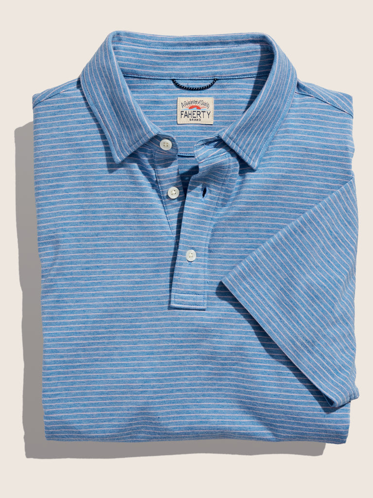Movement™ Short-Sleeve Polo - Ocean Orchid Stripe | Faherty Brand