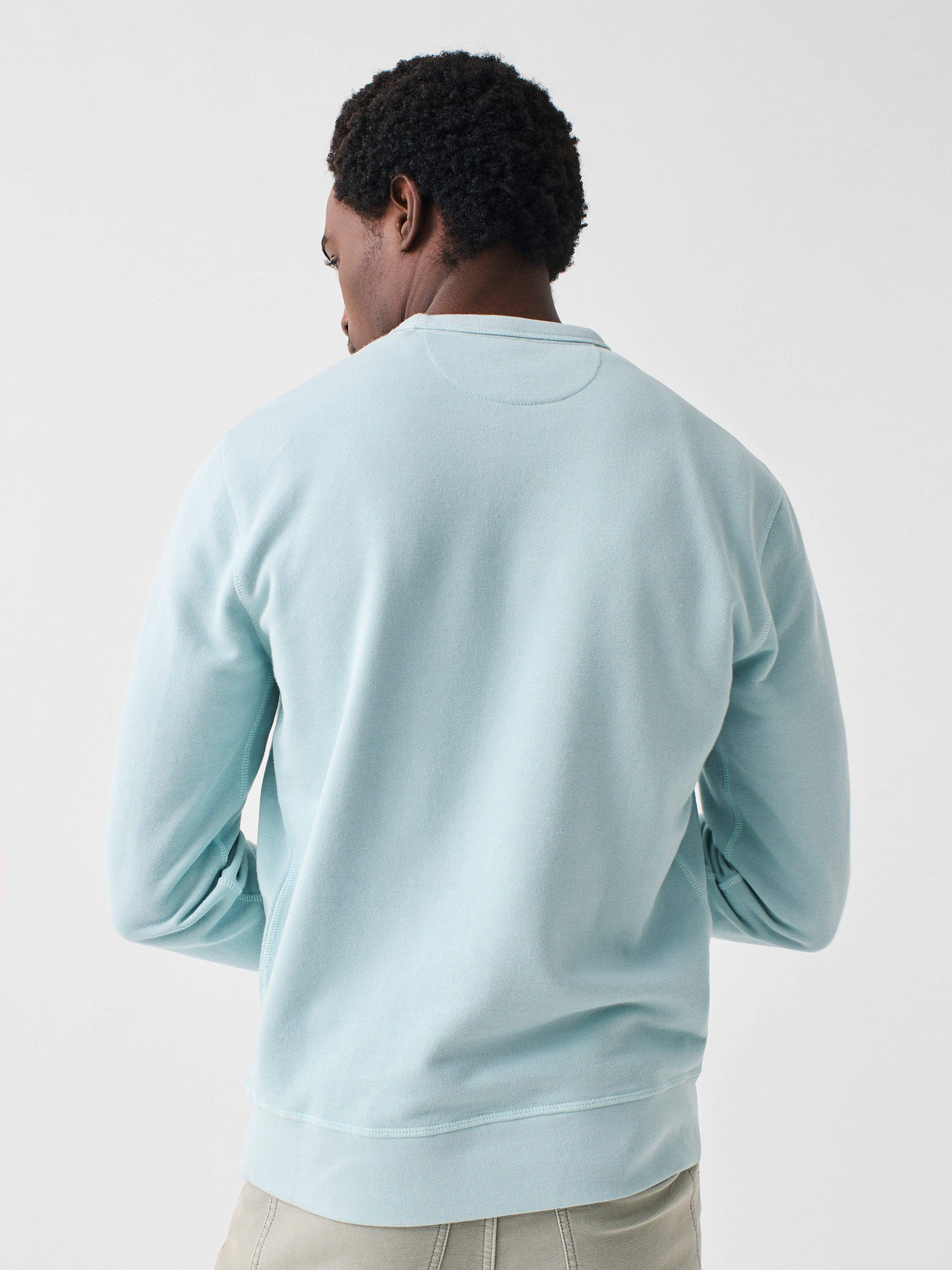 Spring Lake Long-Sleeve Terry Pool Bar Crewneck - Seafoam