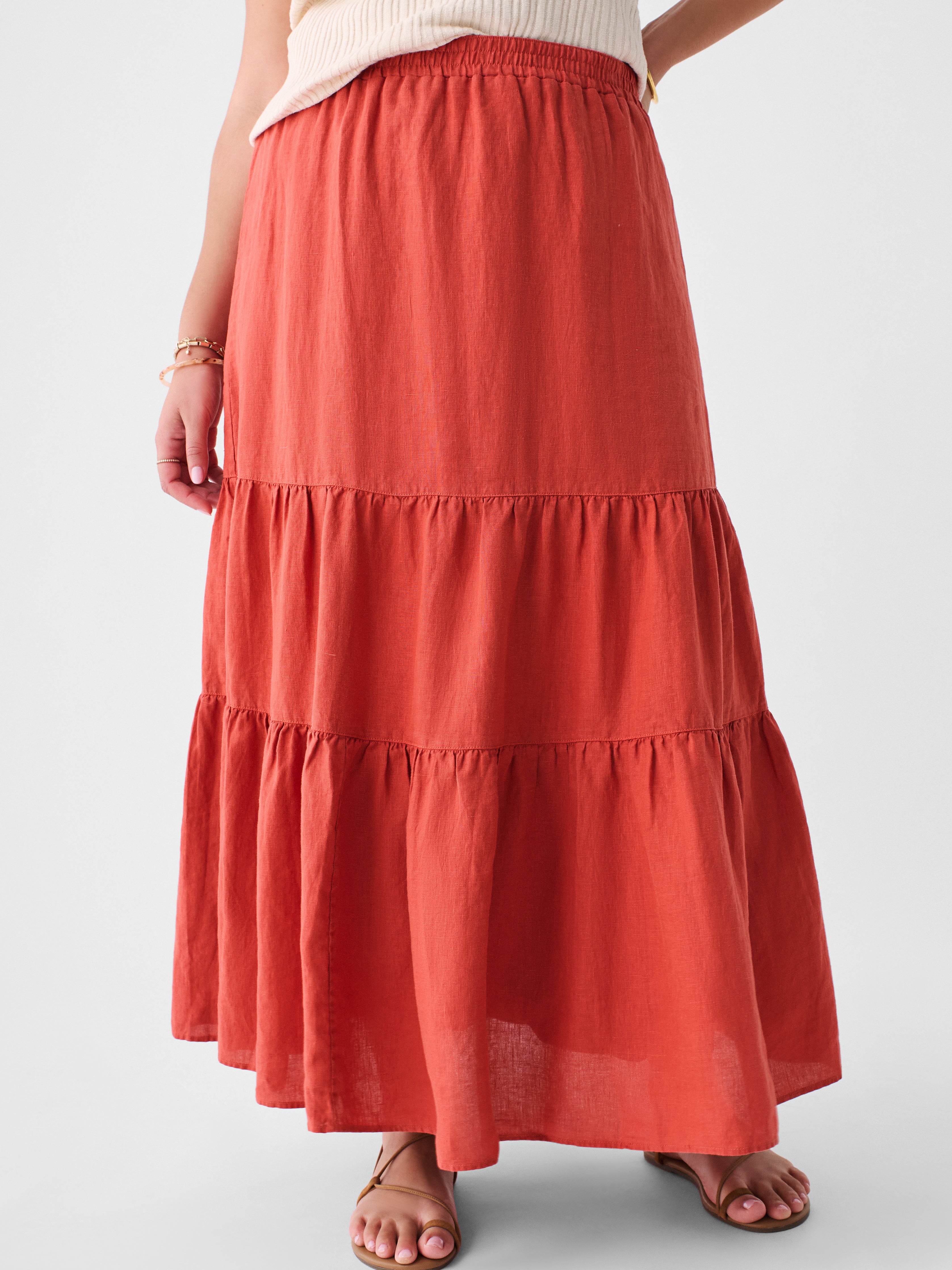 Cala Linen Skirt - Spice