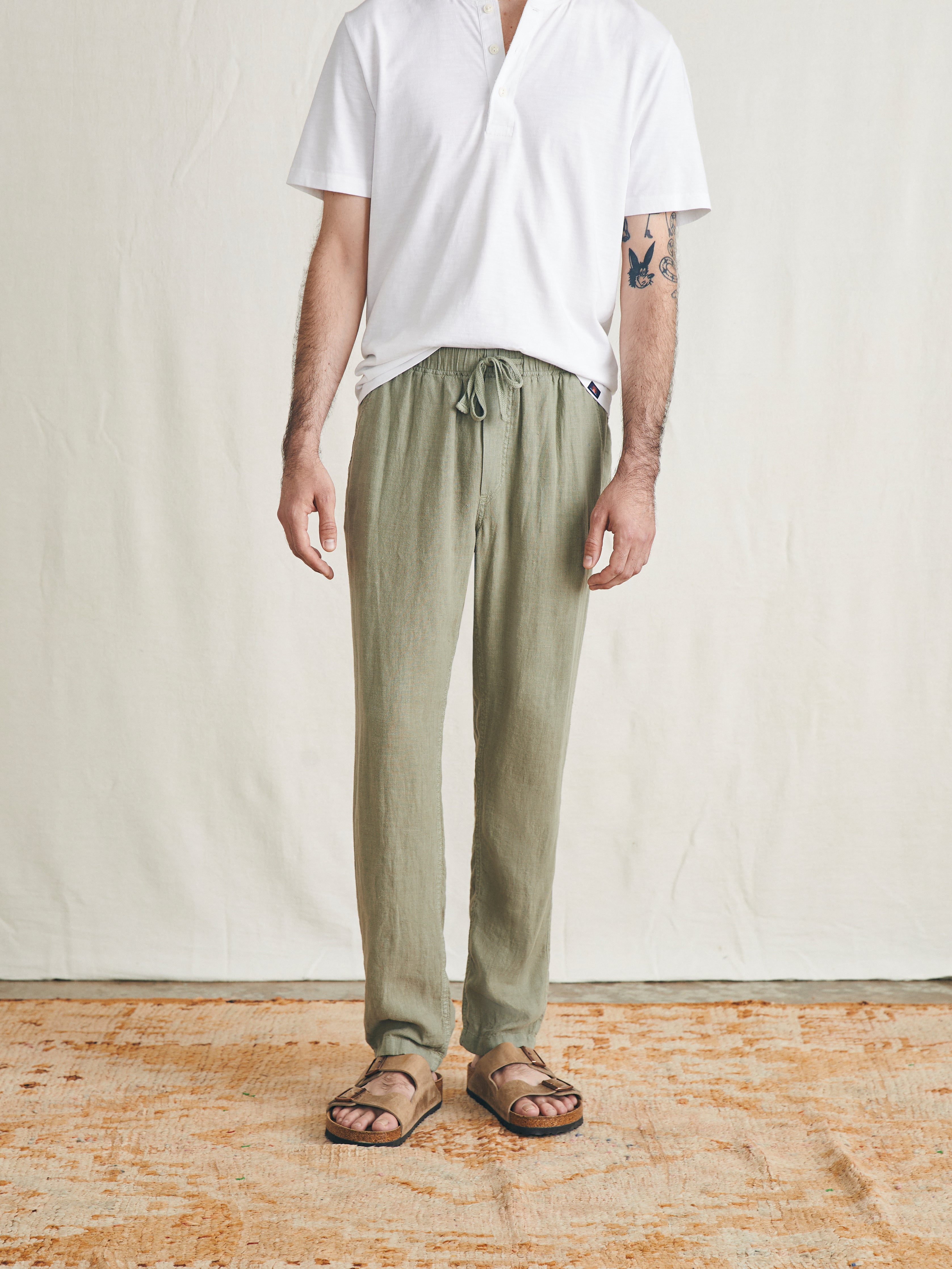 Linen Drawstring Pant