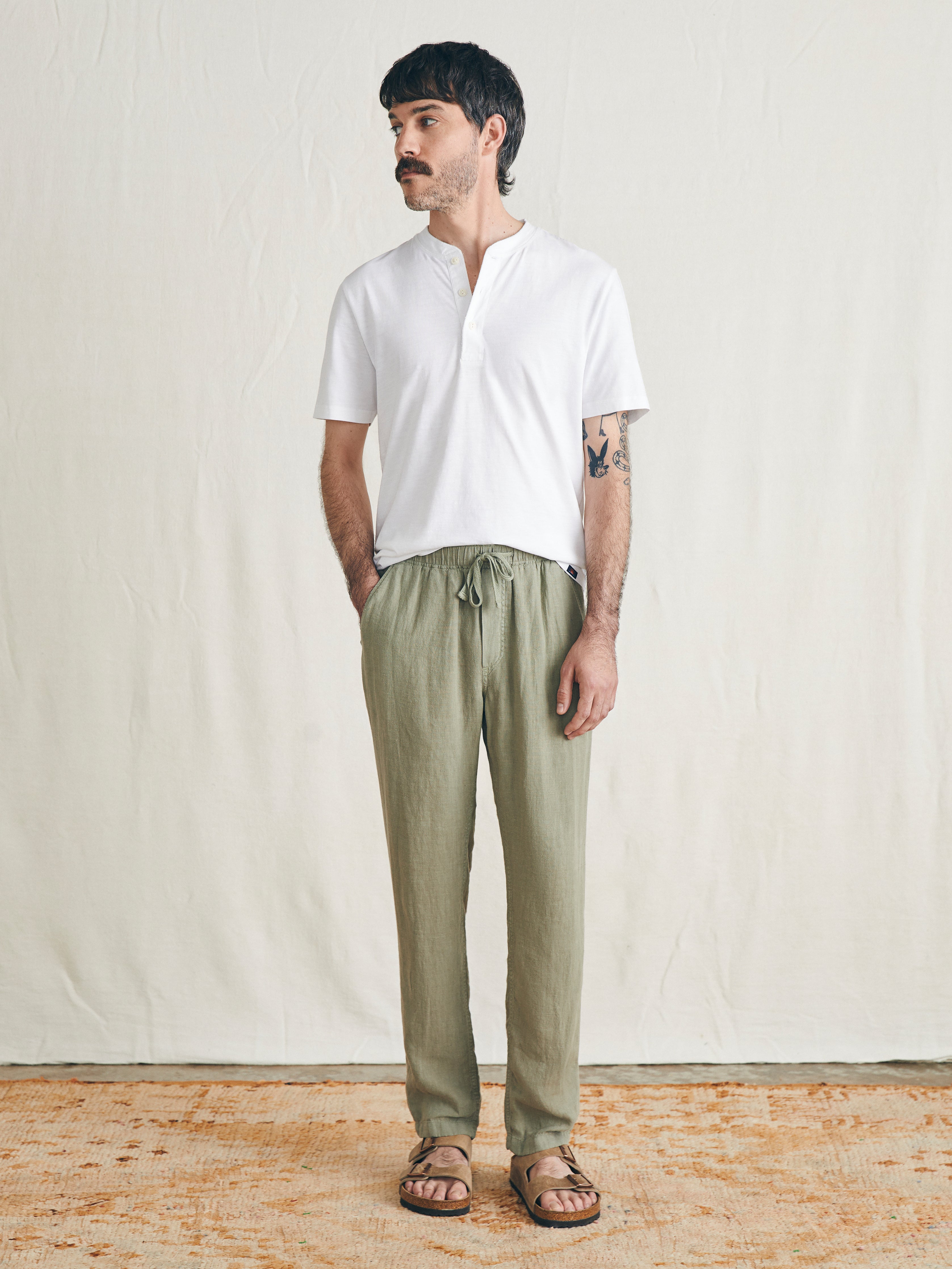 Linen Drawstring Pant