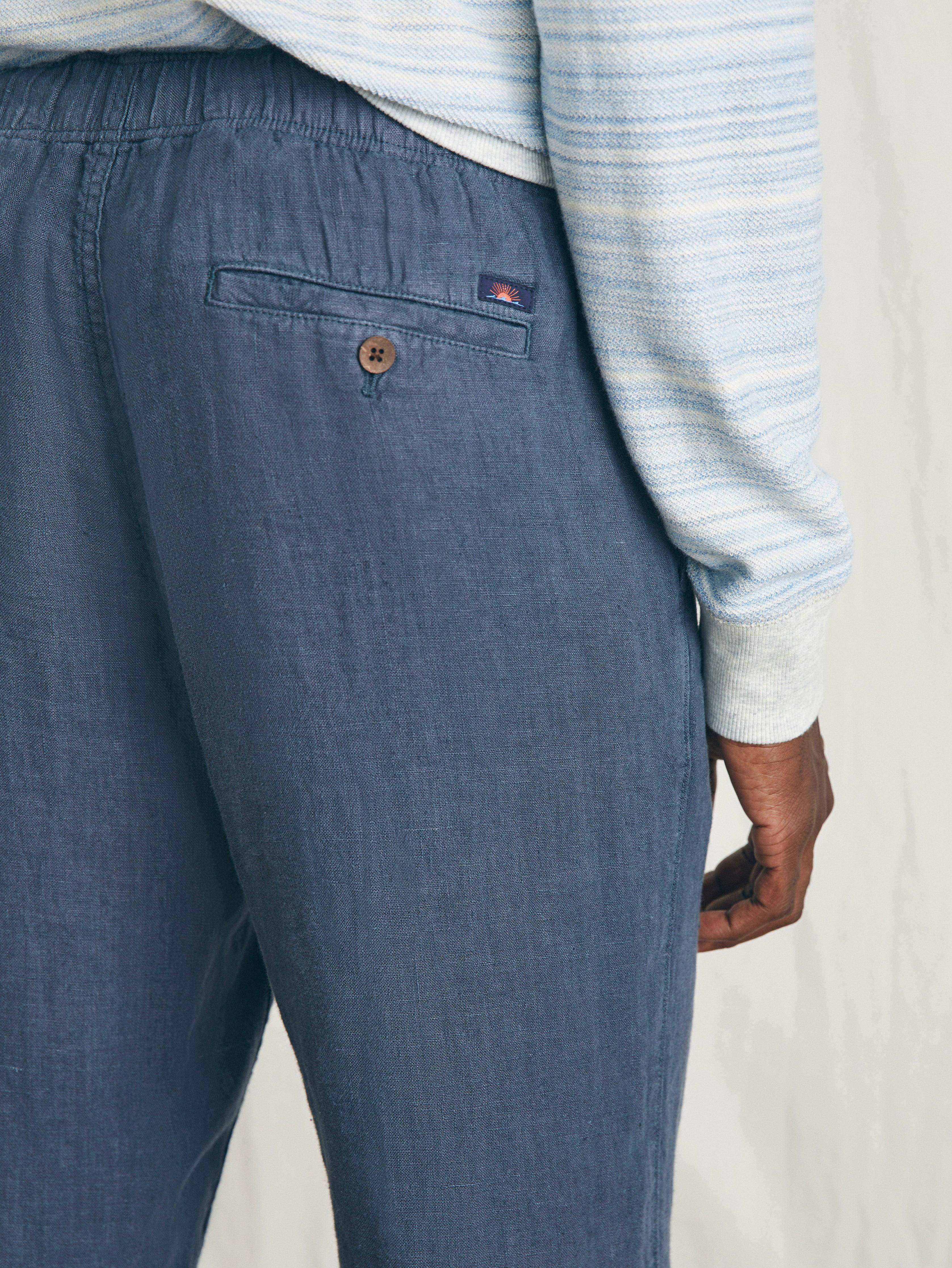 Linen Drawstring Pant - Look Out Navy | Faherty Brand