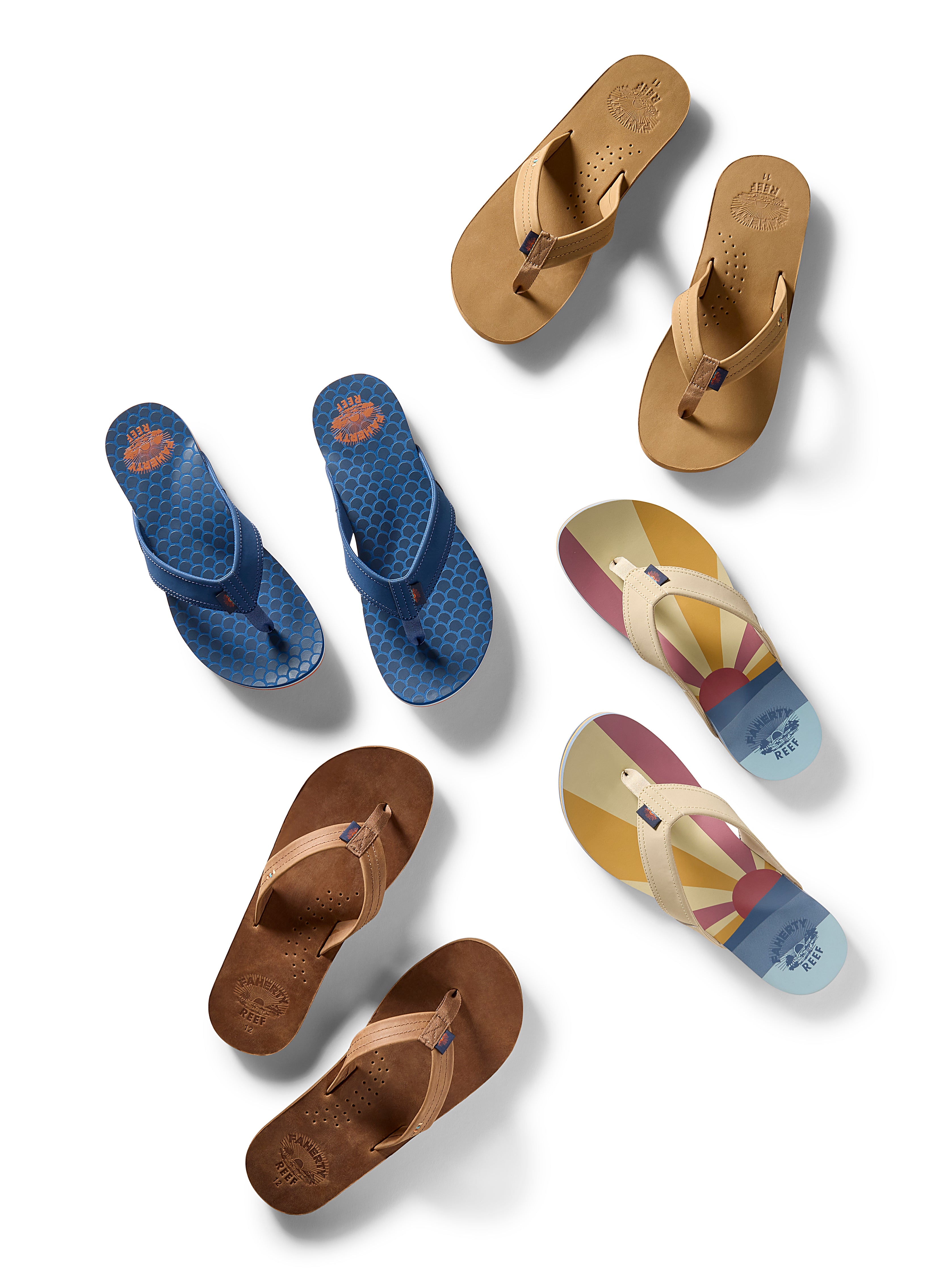 Faherty X REEF Eva Flip Flop - Navy Fishscale