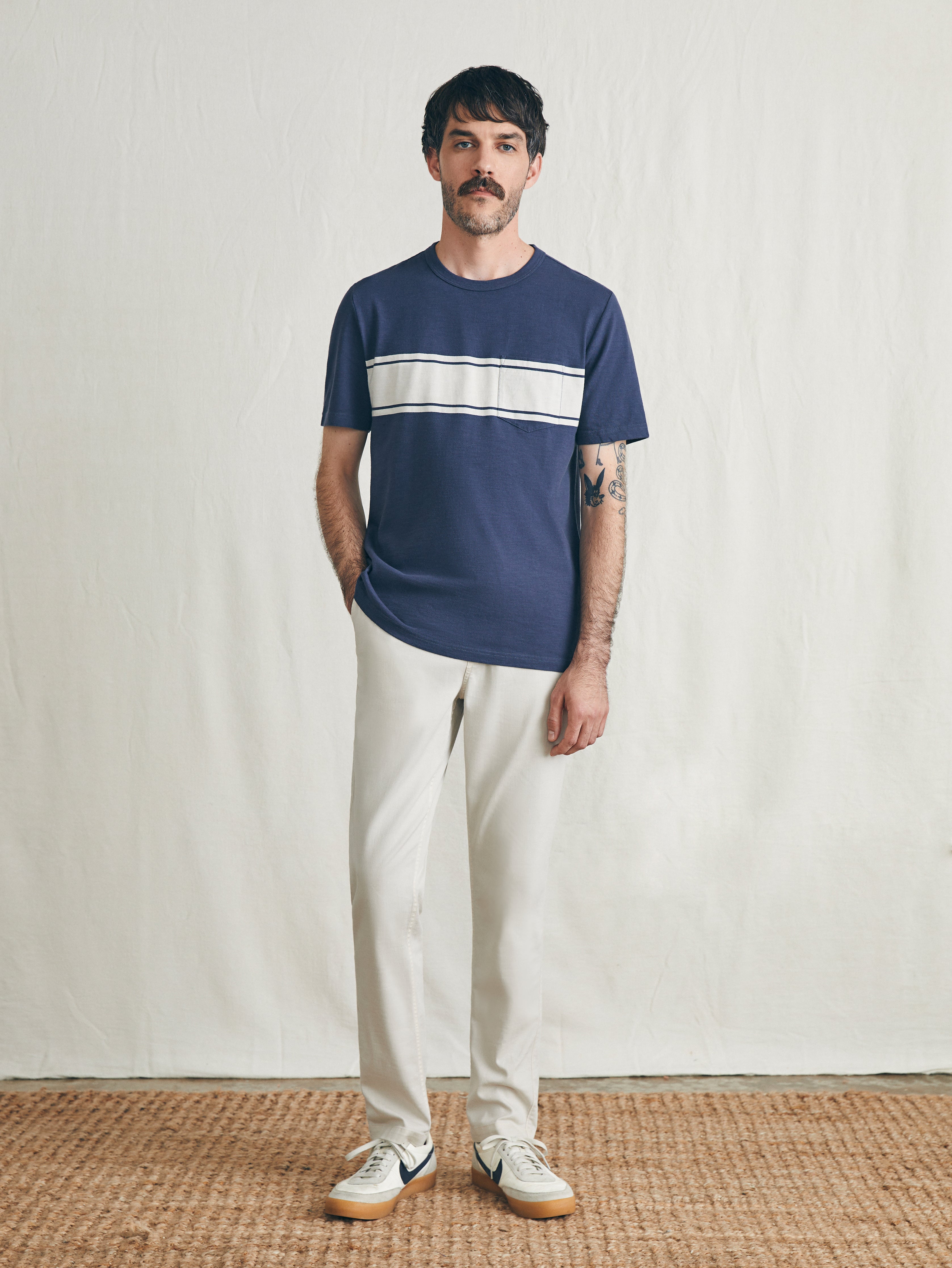 Surf Stripe Sunwashed Pocket Tee