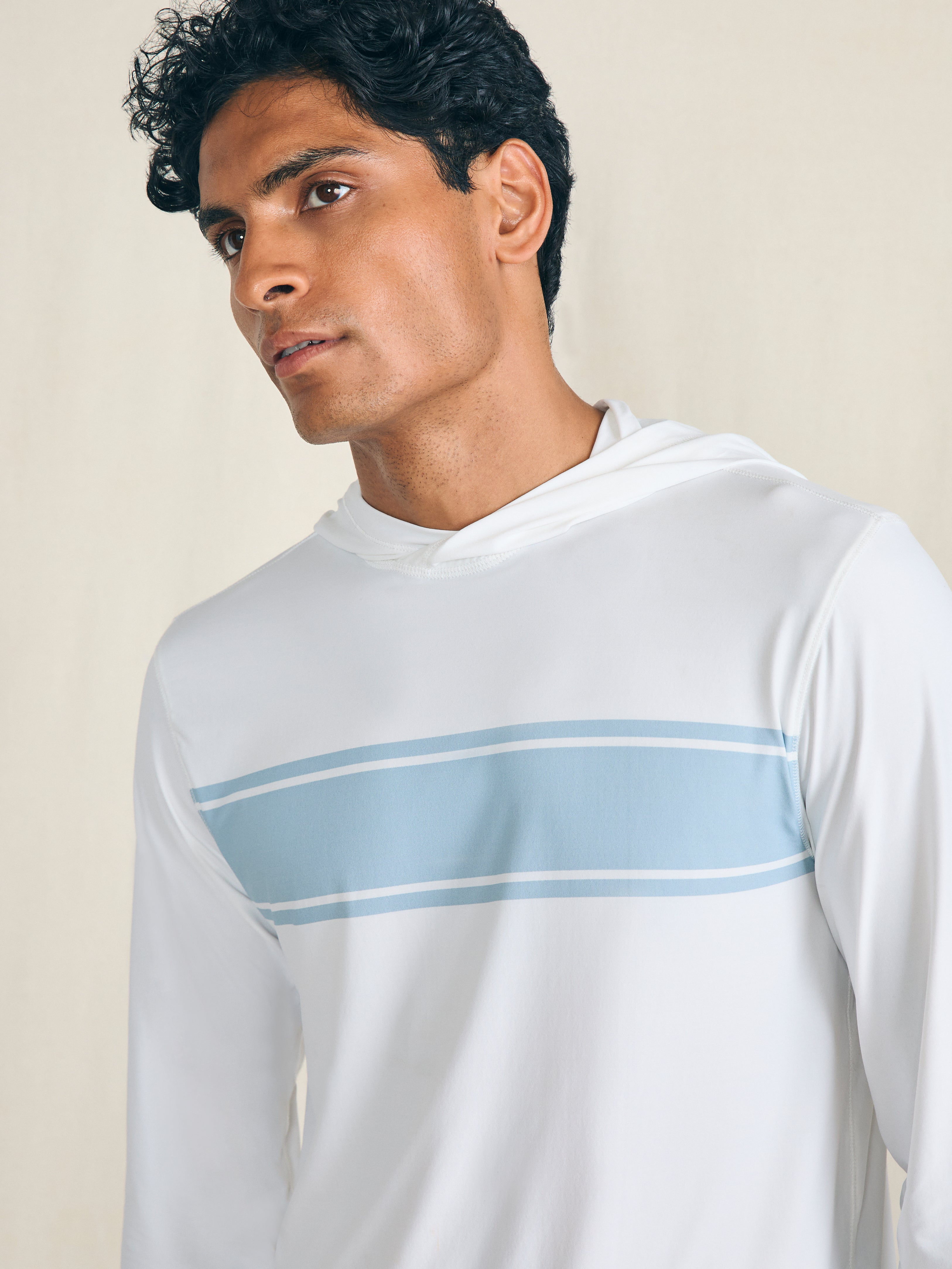 Shorelite UPF Hoodie - White Surf Stripe