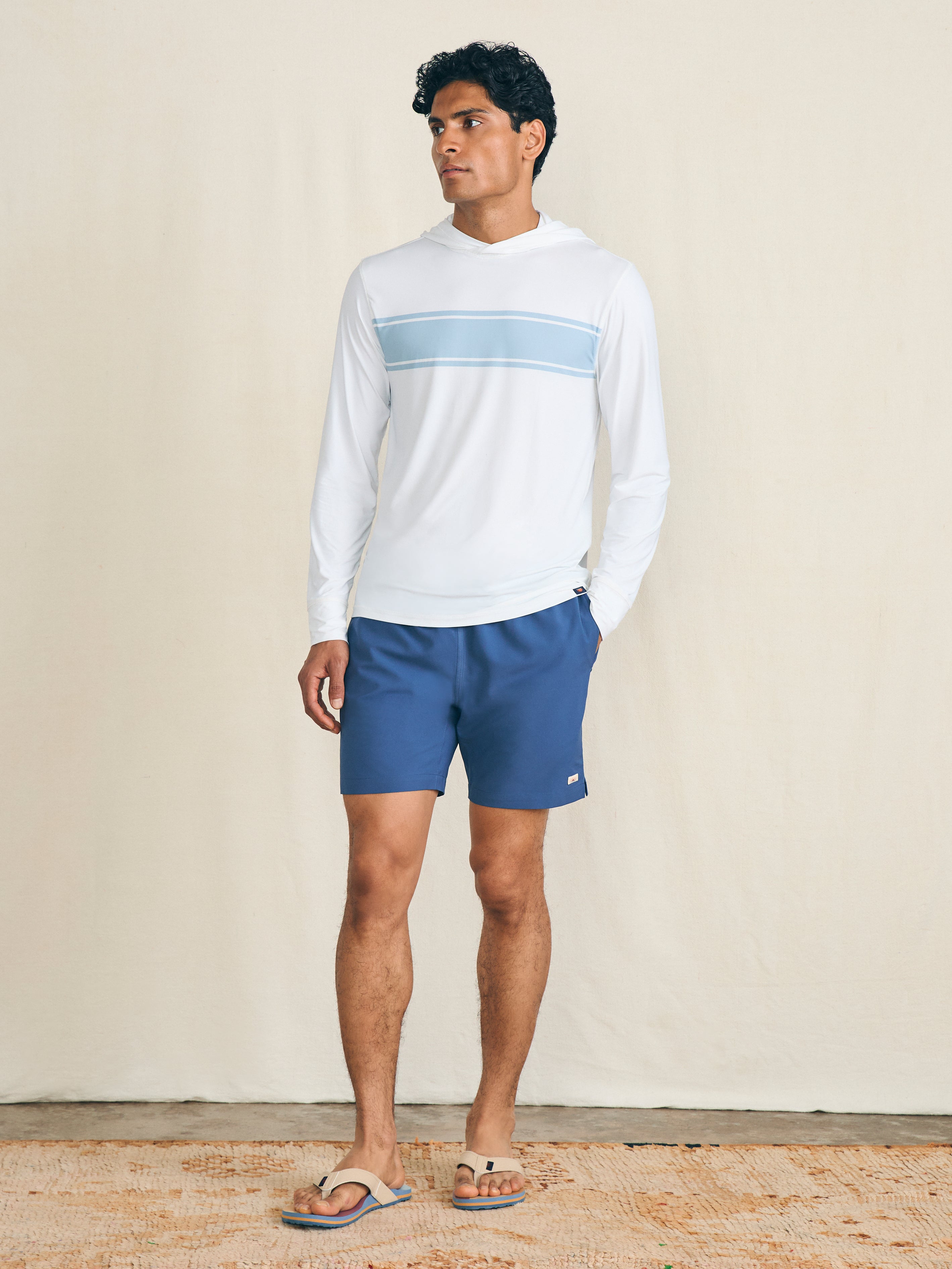 Shorelite UPF Hoodie - White Surf Stripe