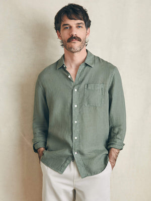 Laguna Linen Shirt - Desert Olive