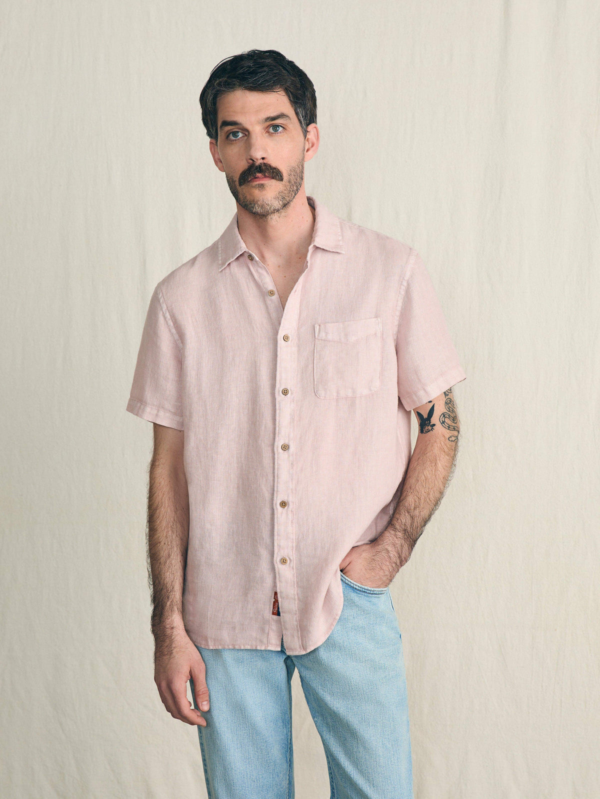 Short Sleeve Palma Linen Shirt Coastal