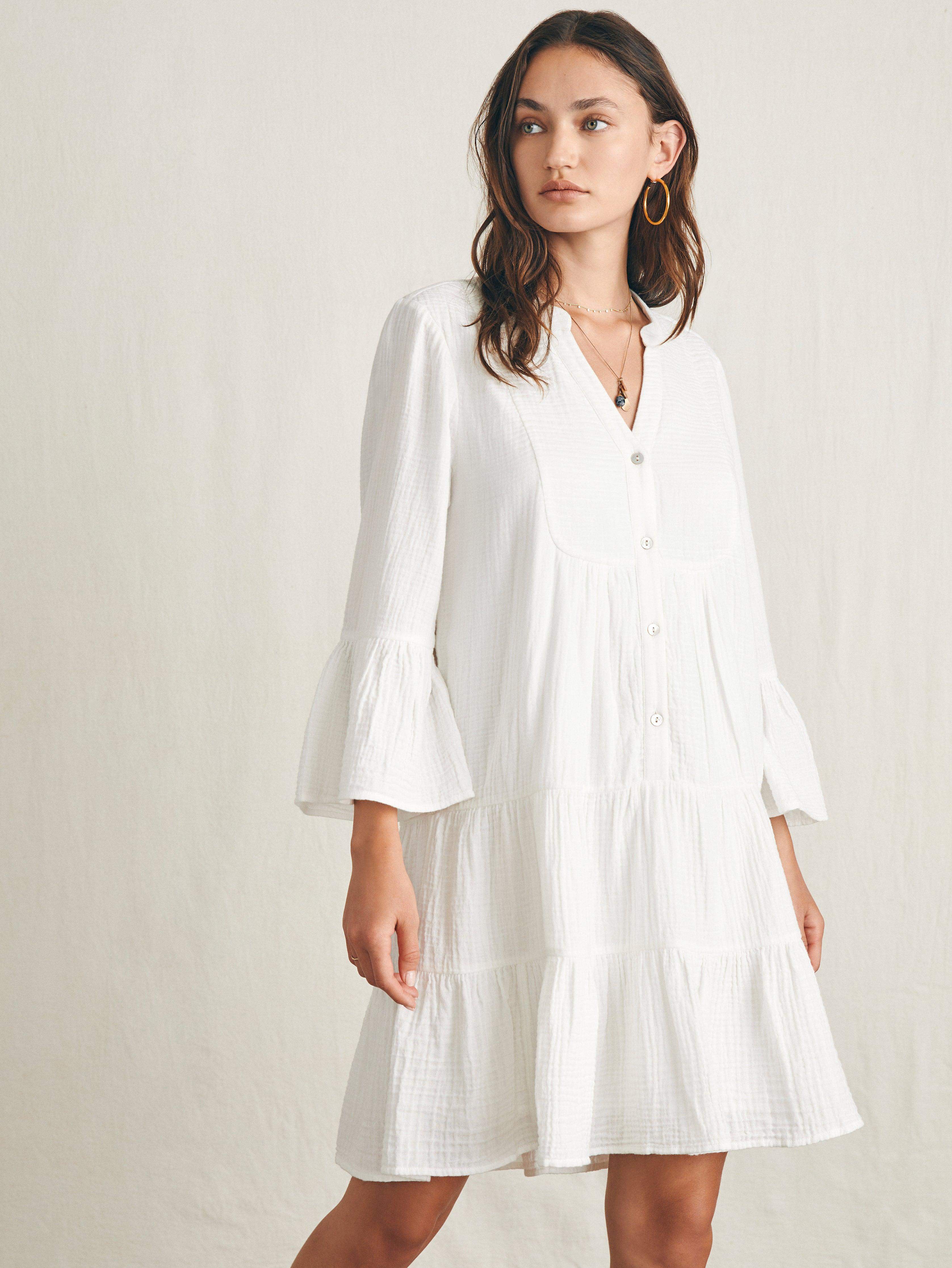 Dune Cotton Gauze Kasey Dress - White