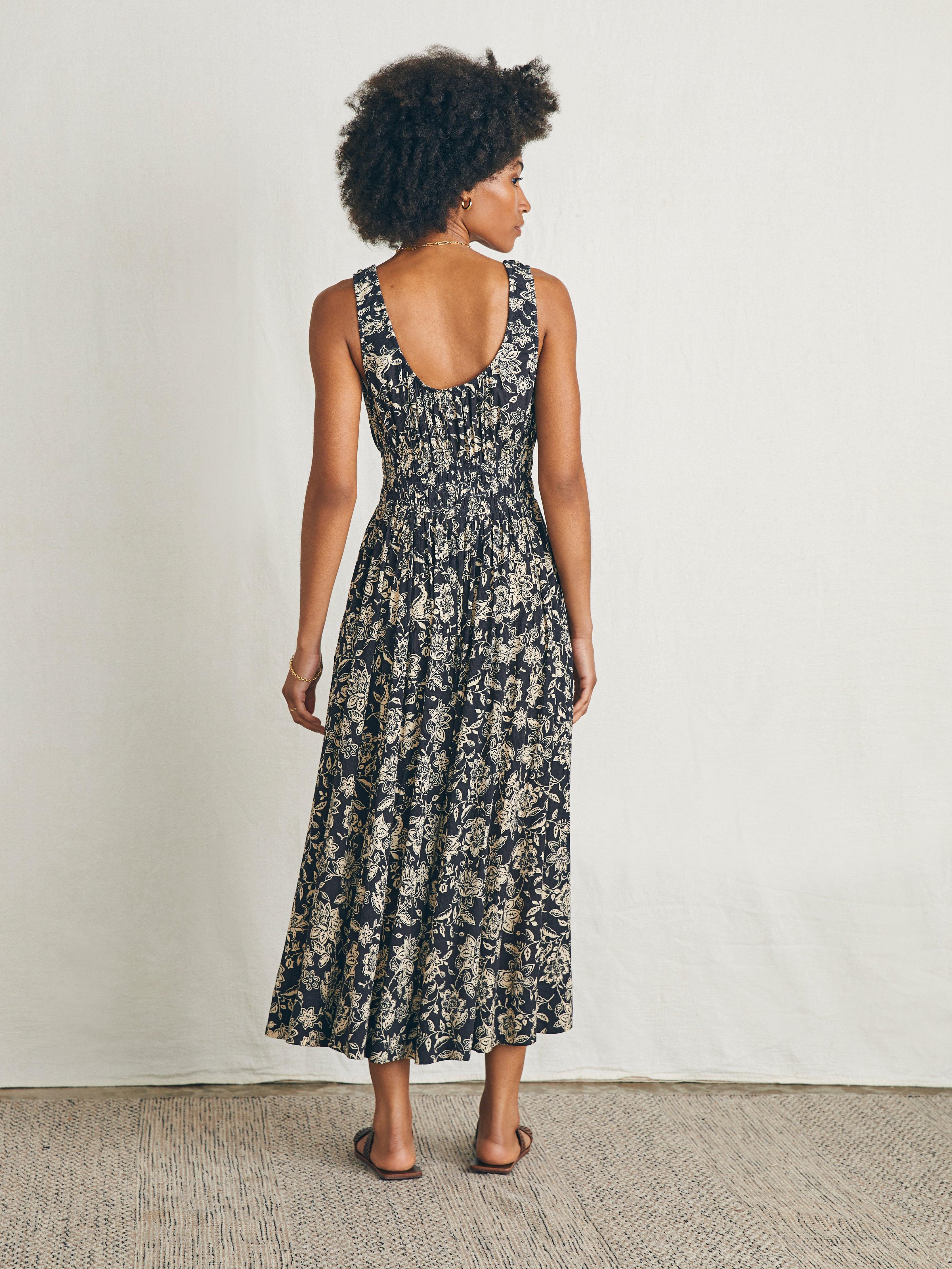 Sunseeker Midi Dress - Charcoal Chiyoda Floral