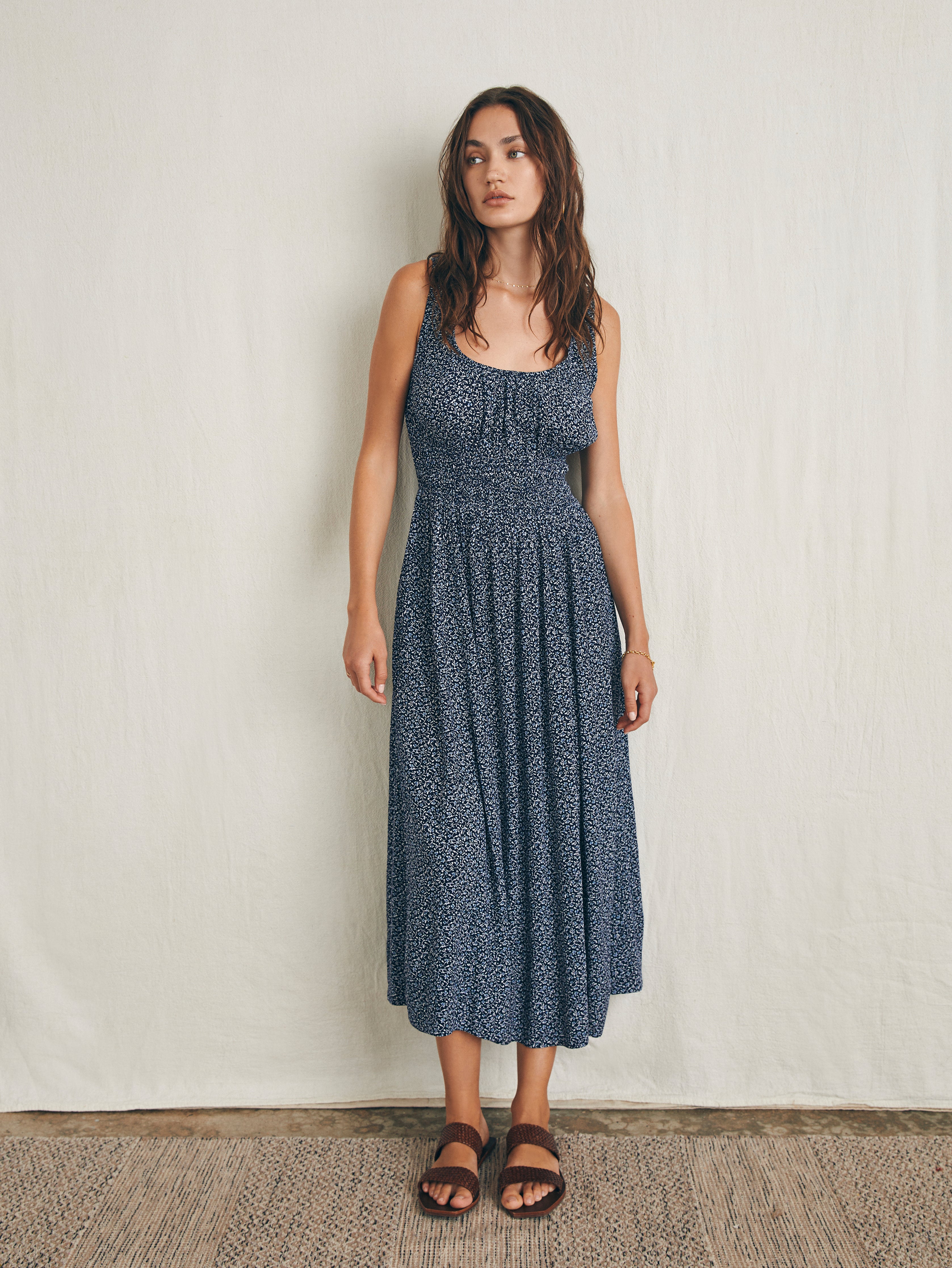 Sunseeker Midi Dress - Navy Riverton Ditsy